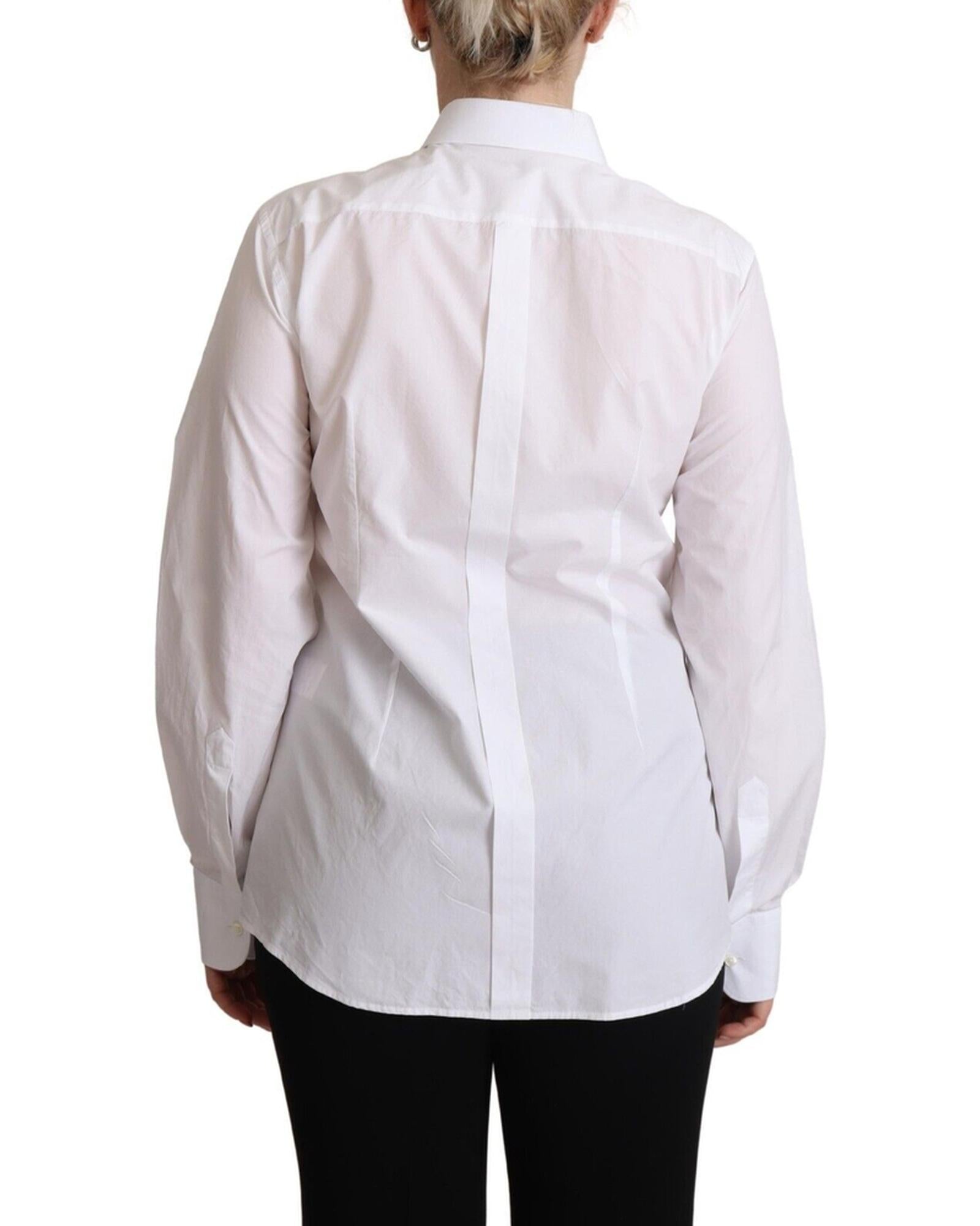 Dolce & Gabbana  Women's White Tuxedo Shirt