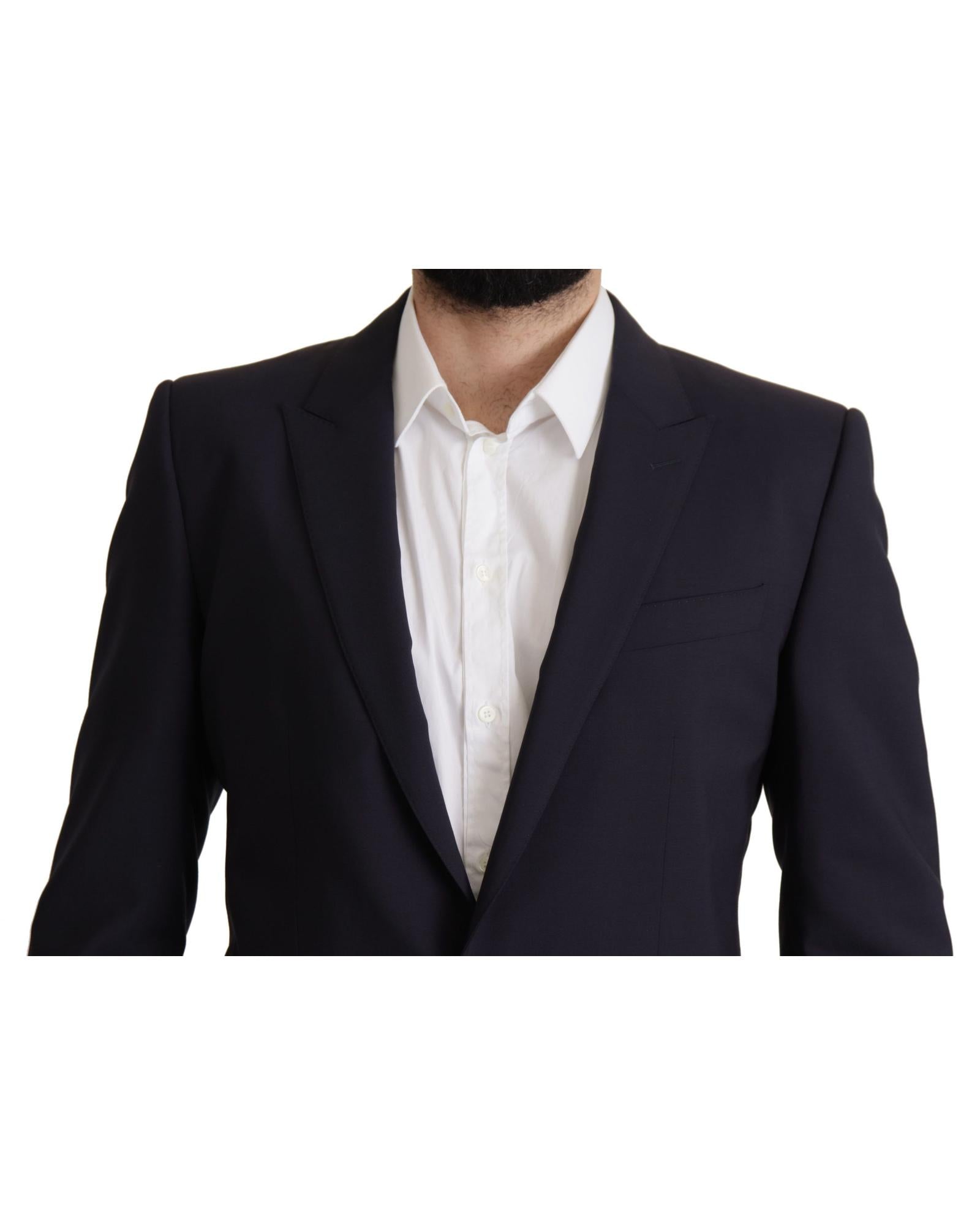 Dolce & Gabbana  Classic Fit Navy Wool Blazer