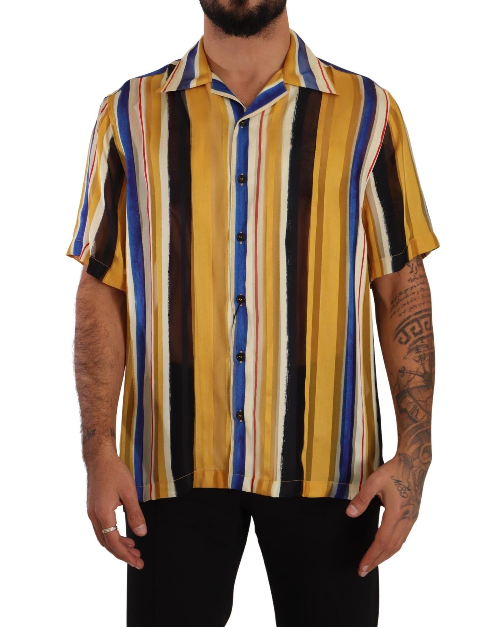 Dolce & Gabbana  Men's Striped Silk Shirt