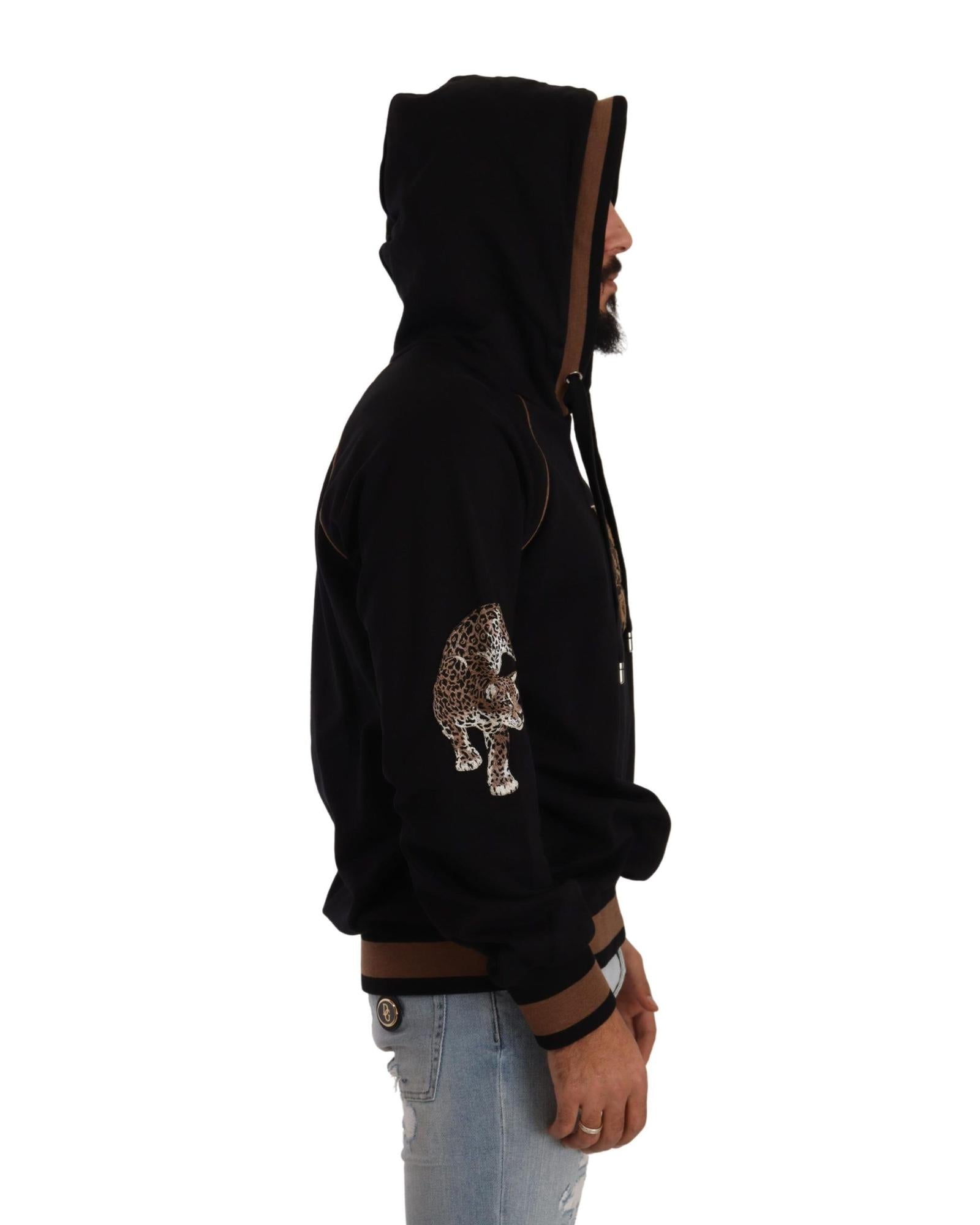 Dolce & Gabbana Leopard Motive Hooded Pullover Sweater4