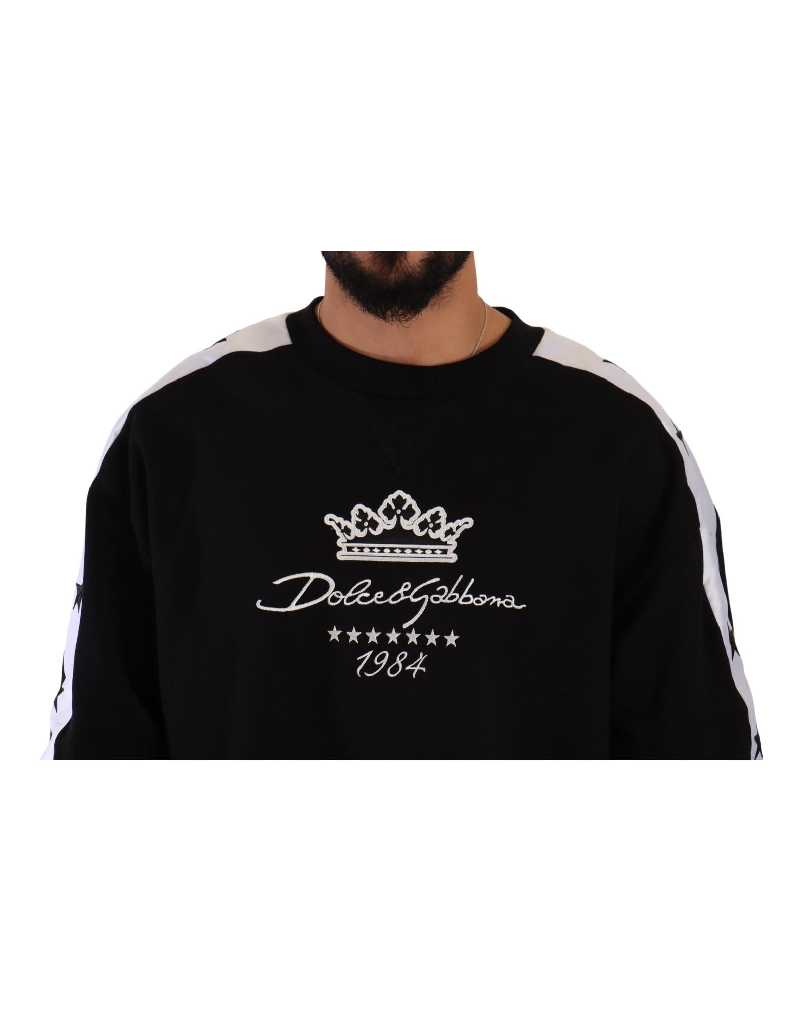 Dolce & Gabbana Cotton Crewneck Crown 1984 Stars Pullover4