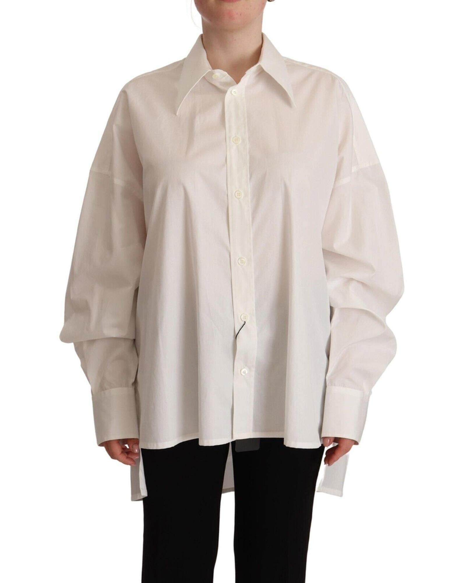 Dolce & Gabbana  Oversized Cotton Poplin Shirt White