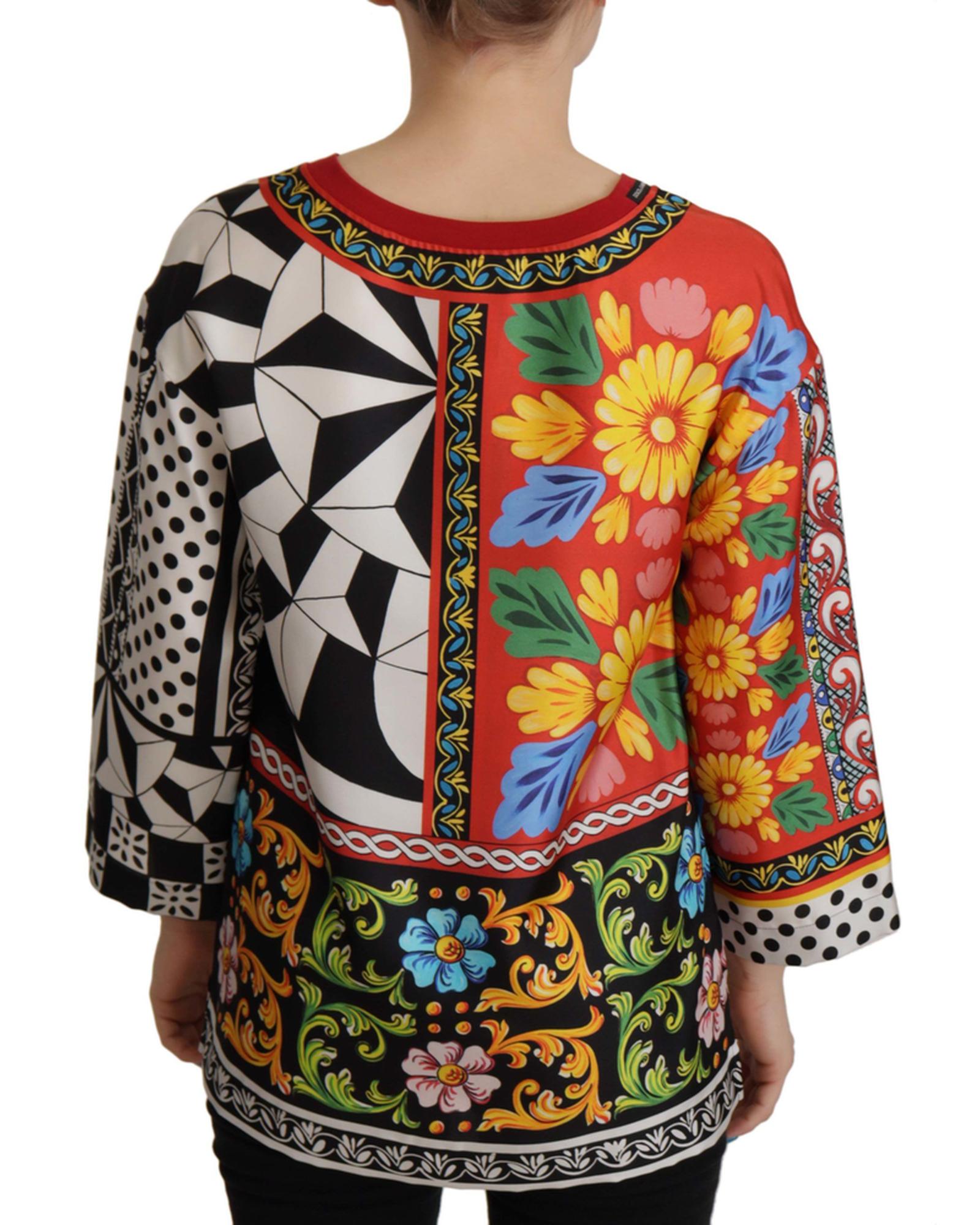 Dolce & Gabbana  Floral Print Silk Blouse