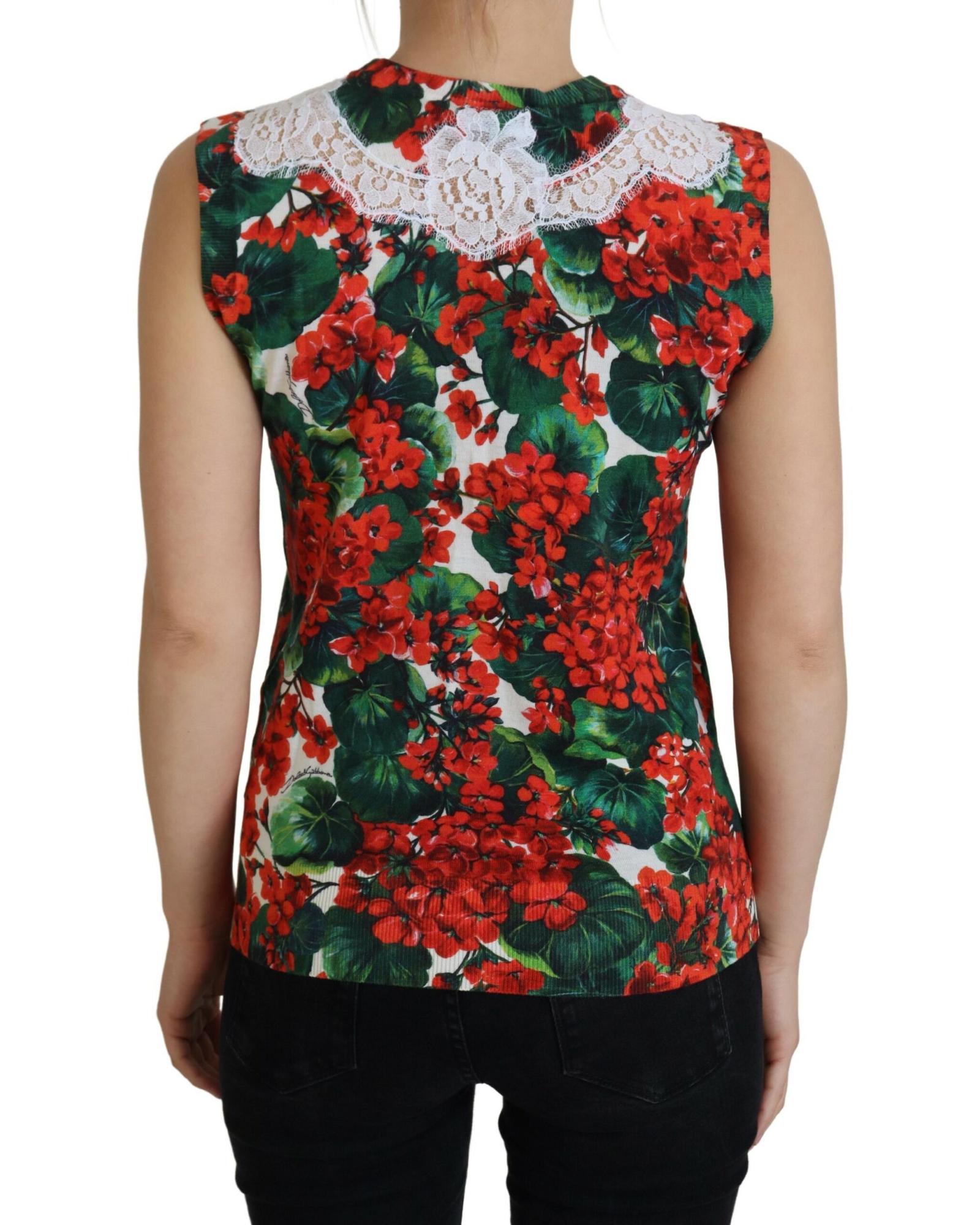 Dolce & Gabbana  Women's Geranium Print Sleeveless Top