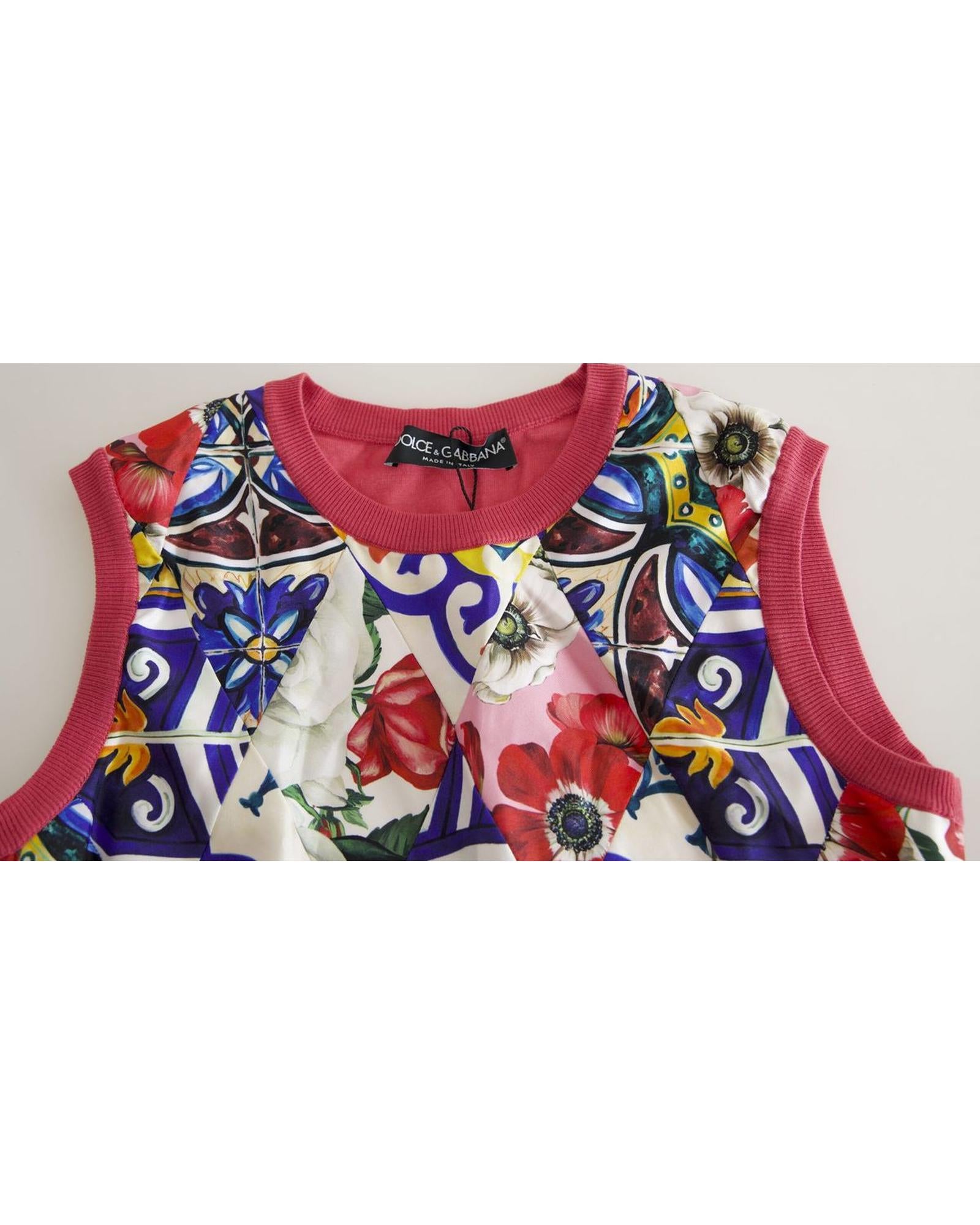 Dolce & Gabbana  Floral Print Sleeveless Silk Top