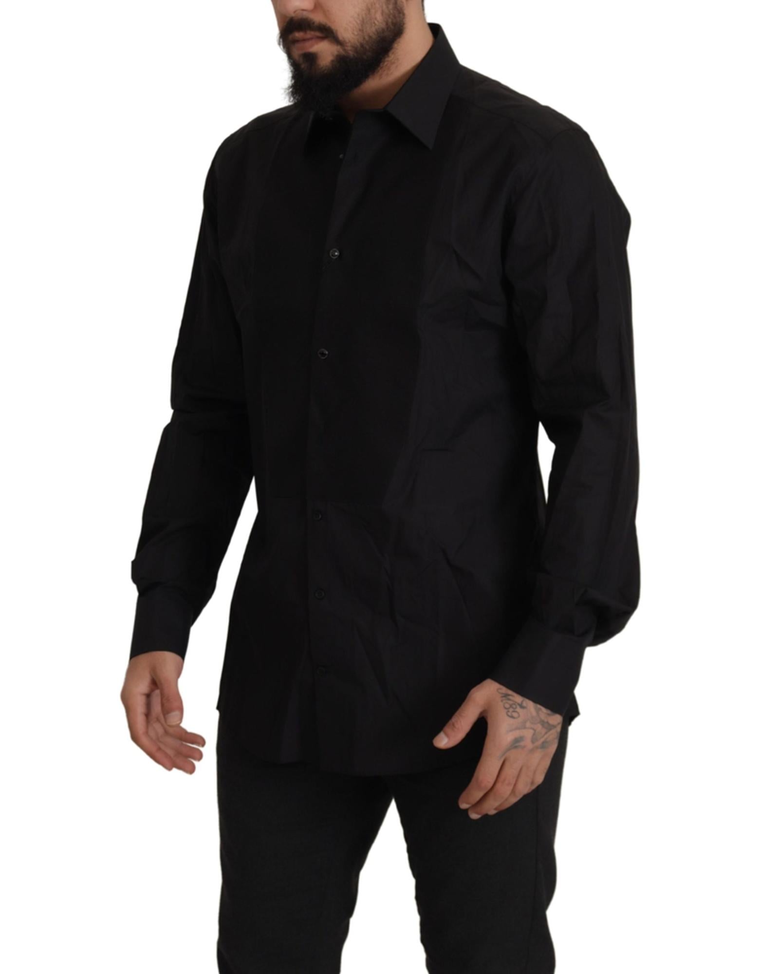 Dolce & Gabbana  Men's Black Classic Dress Shirt