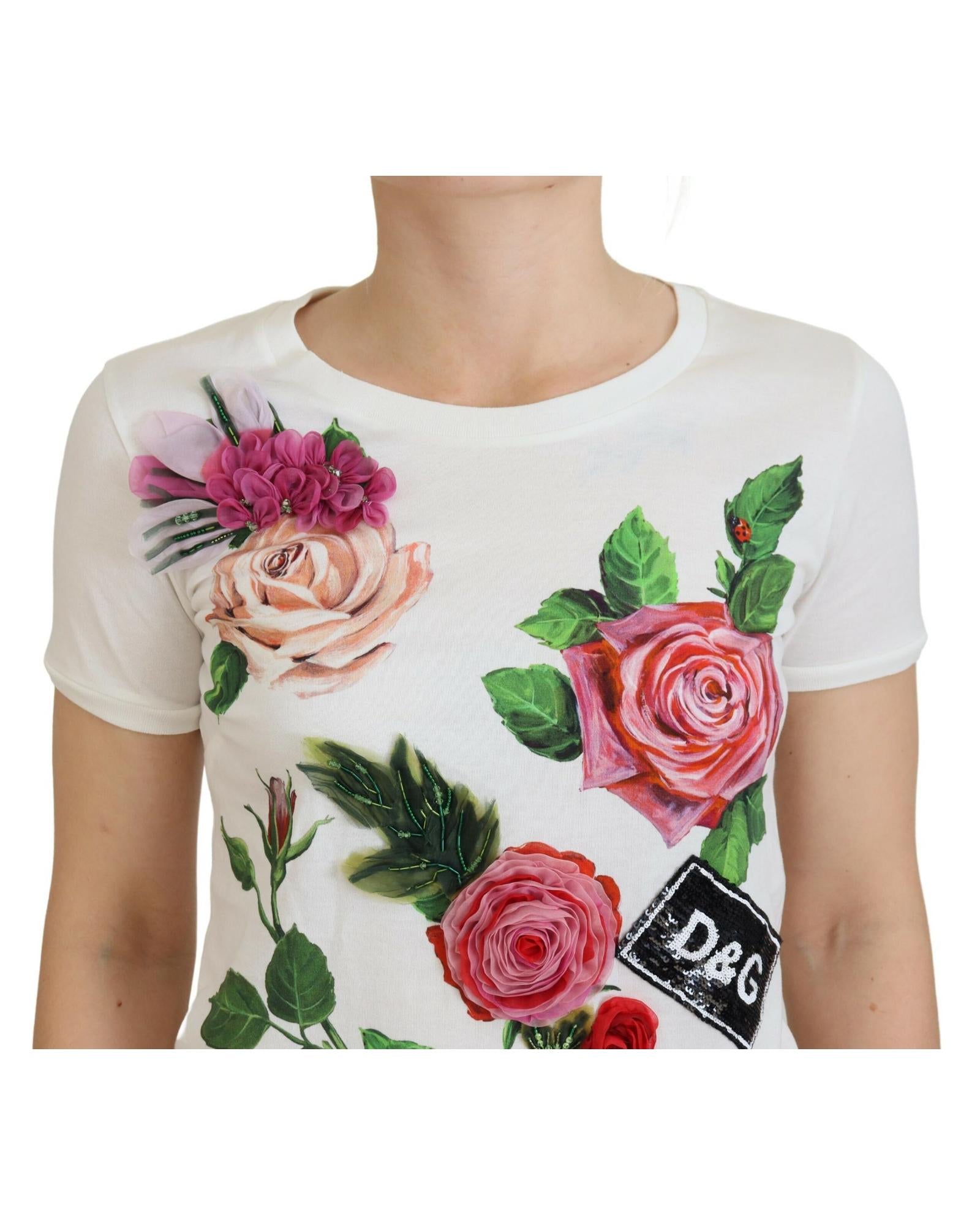 Dolce & Gabbana  Women's Rose Print T-Shirt