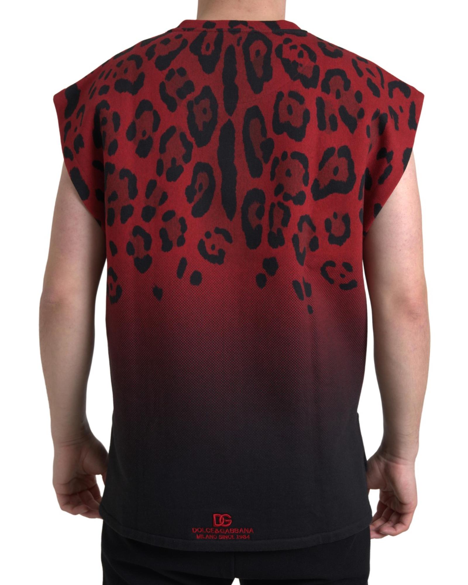 Dolce & Gabbana  Men's Leopard Print Gradient T-Shirt