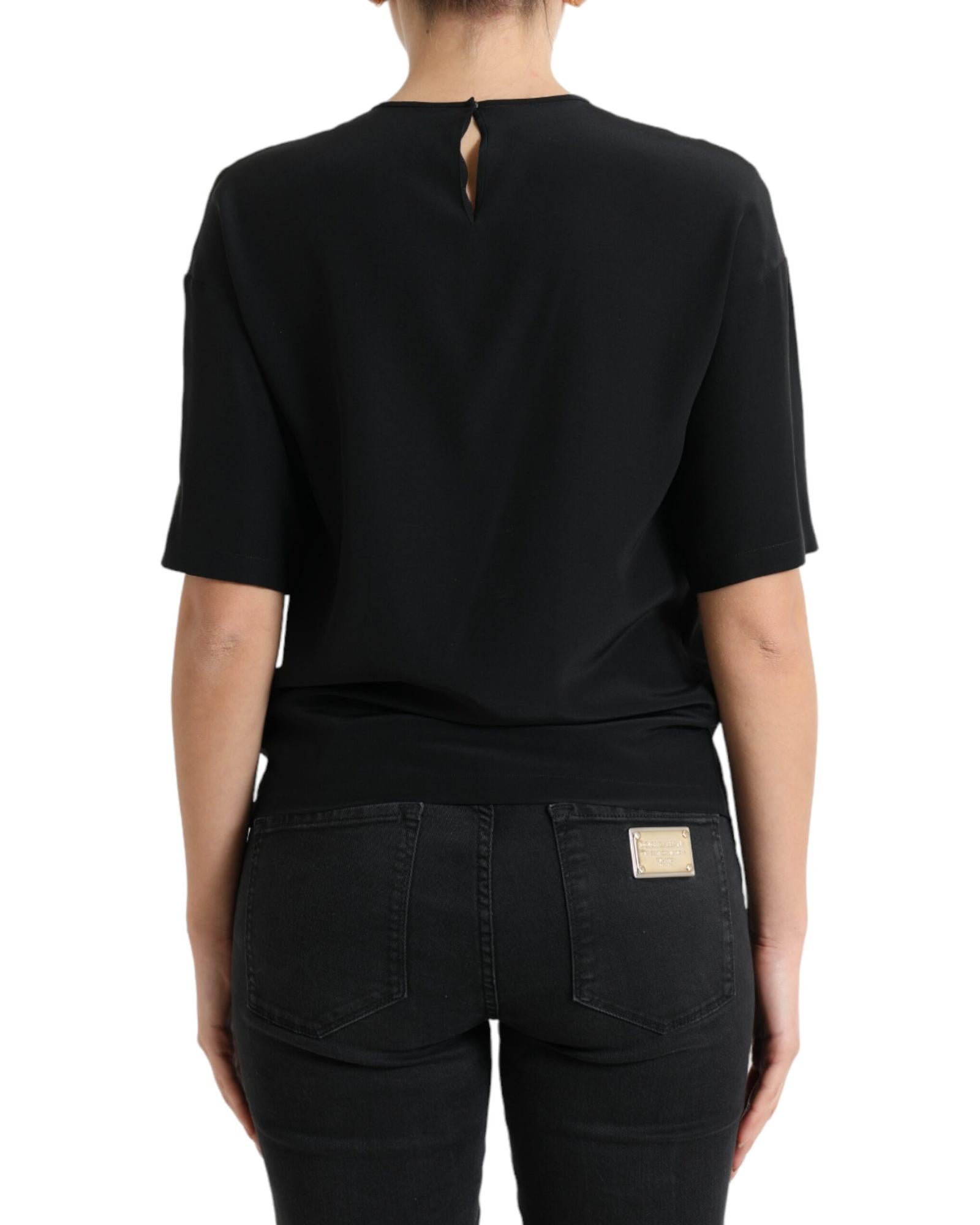 Dolce & Gabbana  Women's Silk T-Shirt - Black