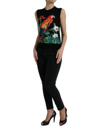 Dolce & Gabbana Jungle Print Wool-Silk Crew Neck Tank Top3