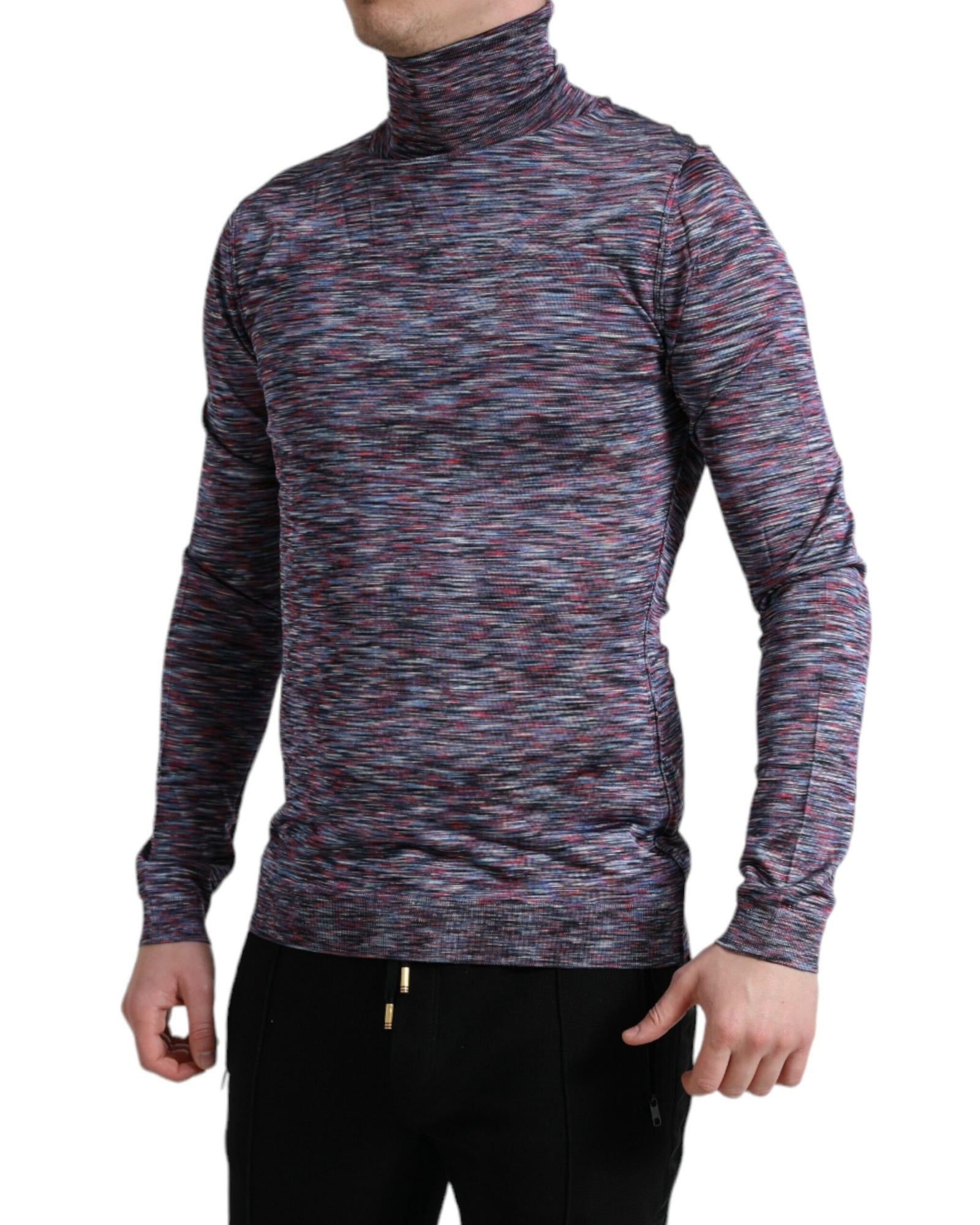 Dolce & Gabbana Purple Turtleneck Pullover Sweater