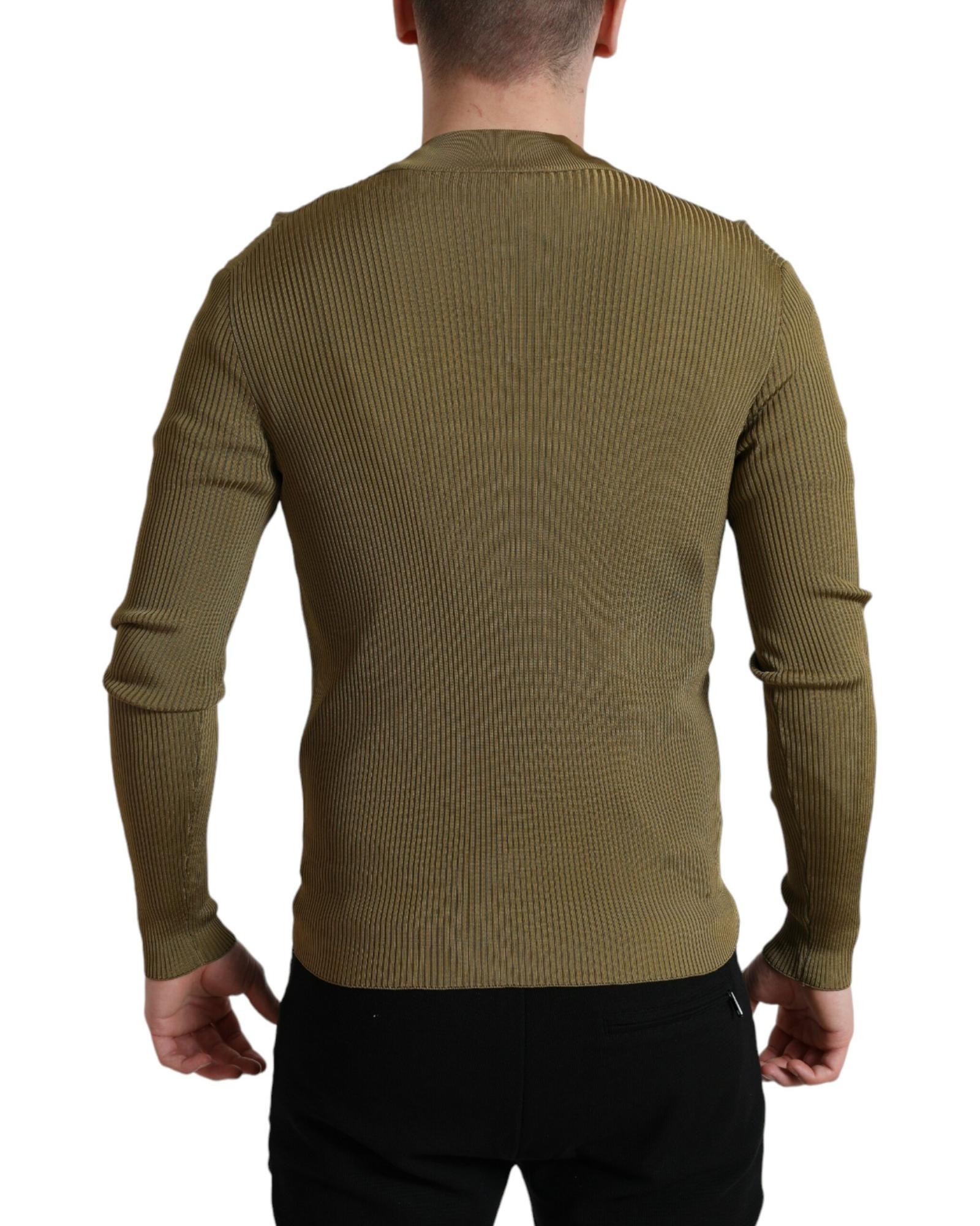 Dolce & Gabbana  Ribbed Knit Sweater - Olive