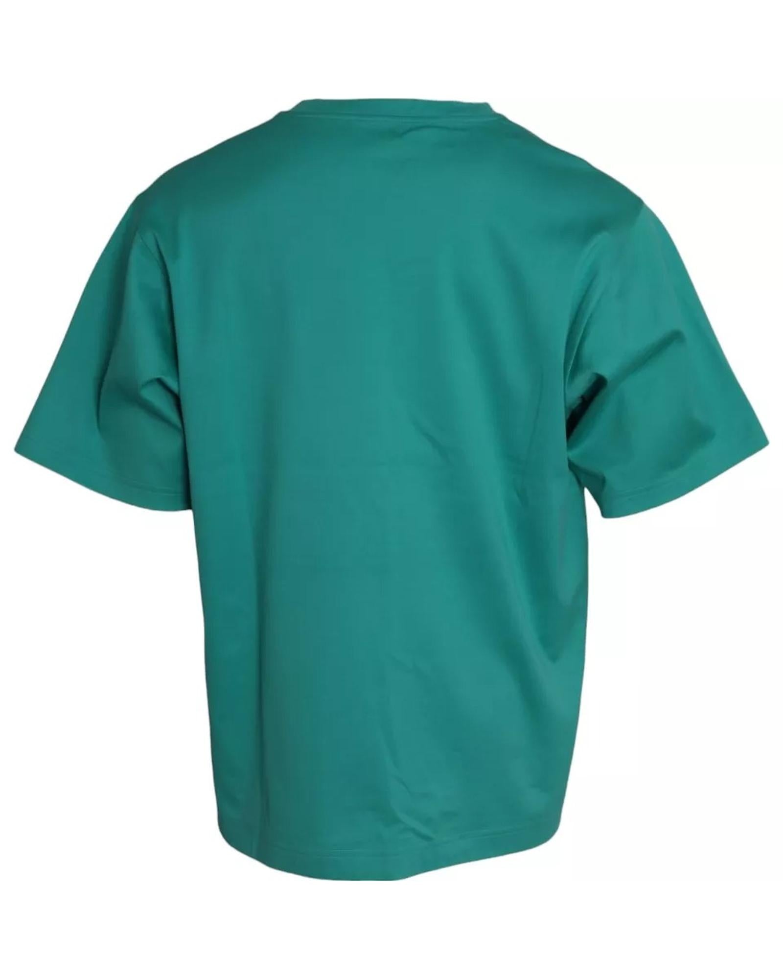 Dolce & Gabbana  Men's Teal T-Shirt with Camouflage Print