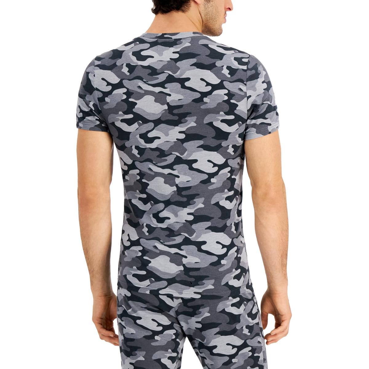 Mens Knit Camo Print Pajama Top