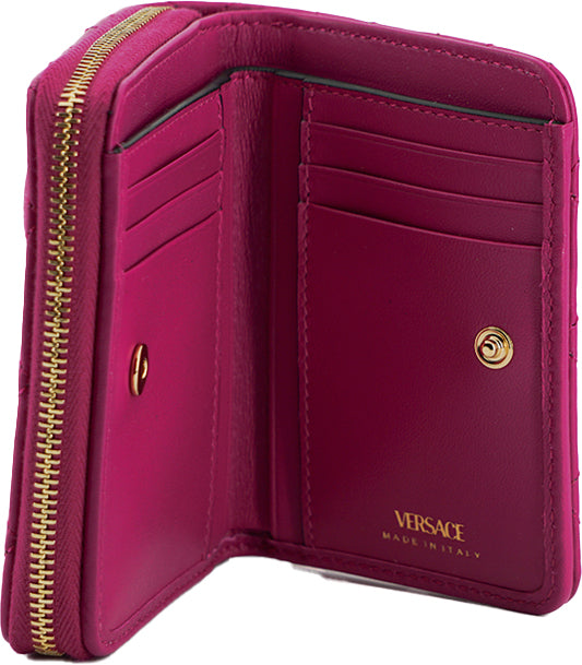 Versace Elegant Purple Quilted Leather Women's Wallet