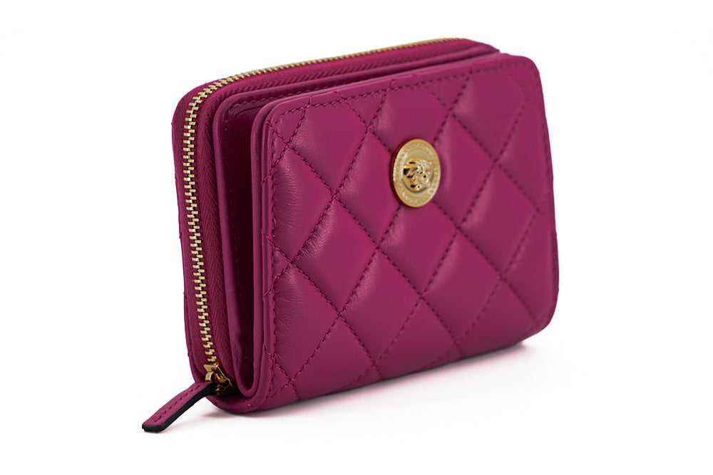 Versace Elegant Purple Quilted Leather Women's Wallet