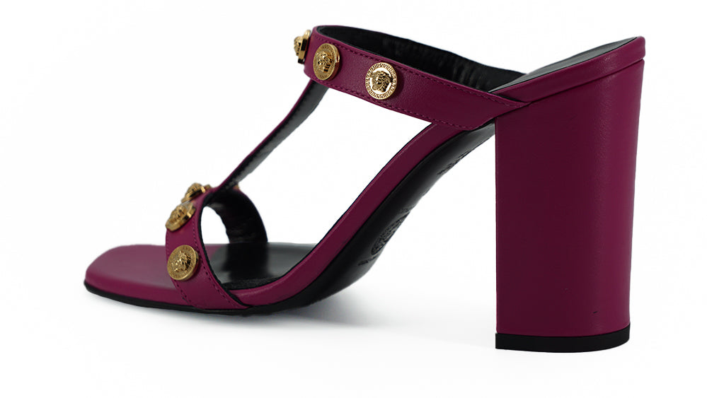 Versace Elegant Purple Calf Leather High Women's Sandals7