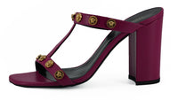 Versace Elegant Purple Calf Leather High Women's Sandals11