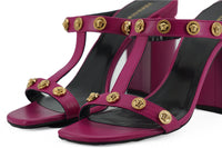 Versace Elegant Purple Calf Leather High Women's Sandals15