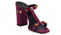 Versace Elegant Purple Calf Leather High Women's Sandals6