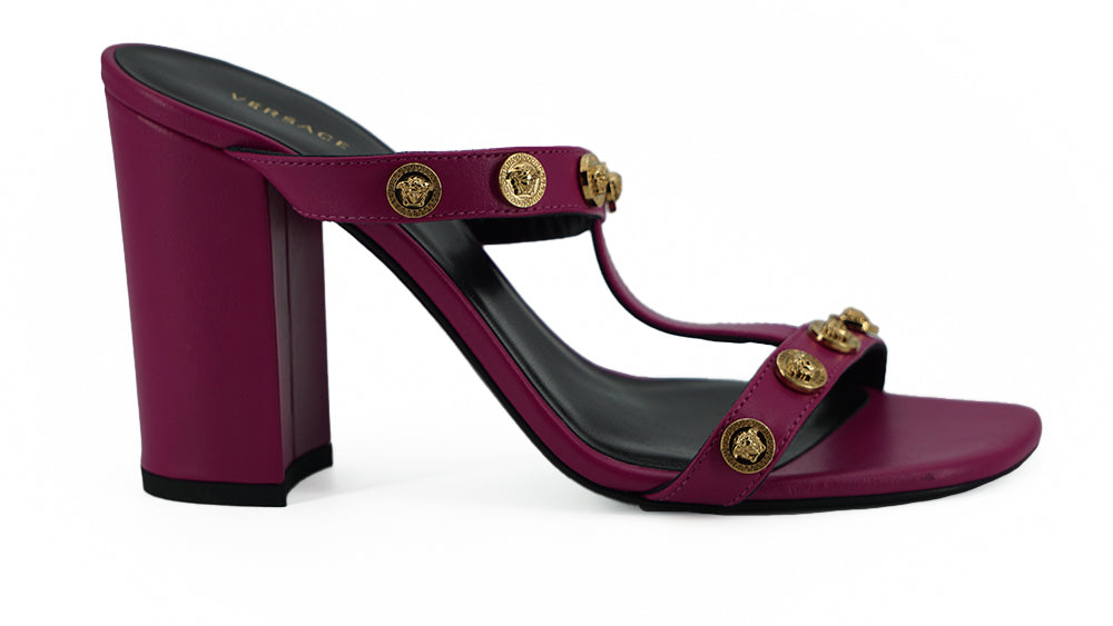 Versace Elegant Purple Calf Leather High Women's Sandals1