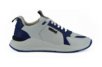 Versace Elegant Blue and White Leather Men's Sneakers1