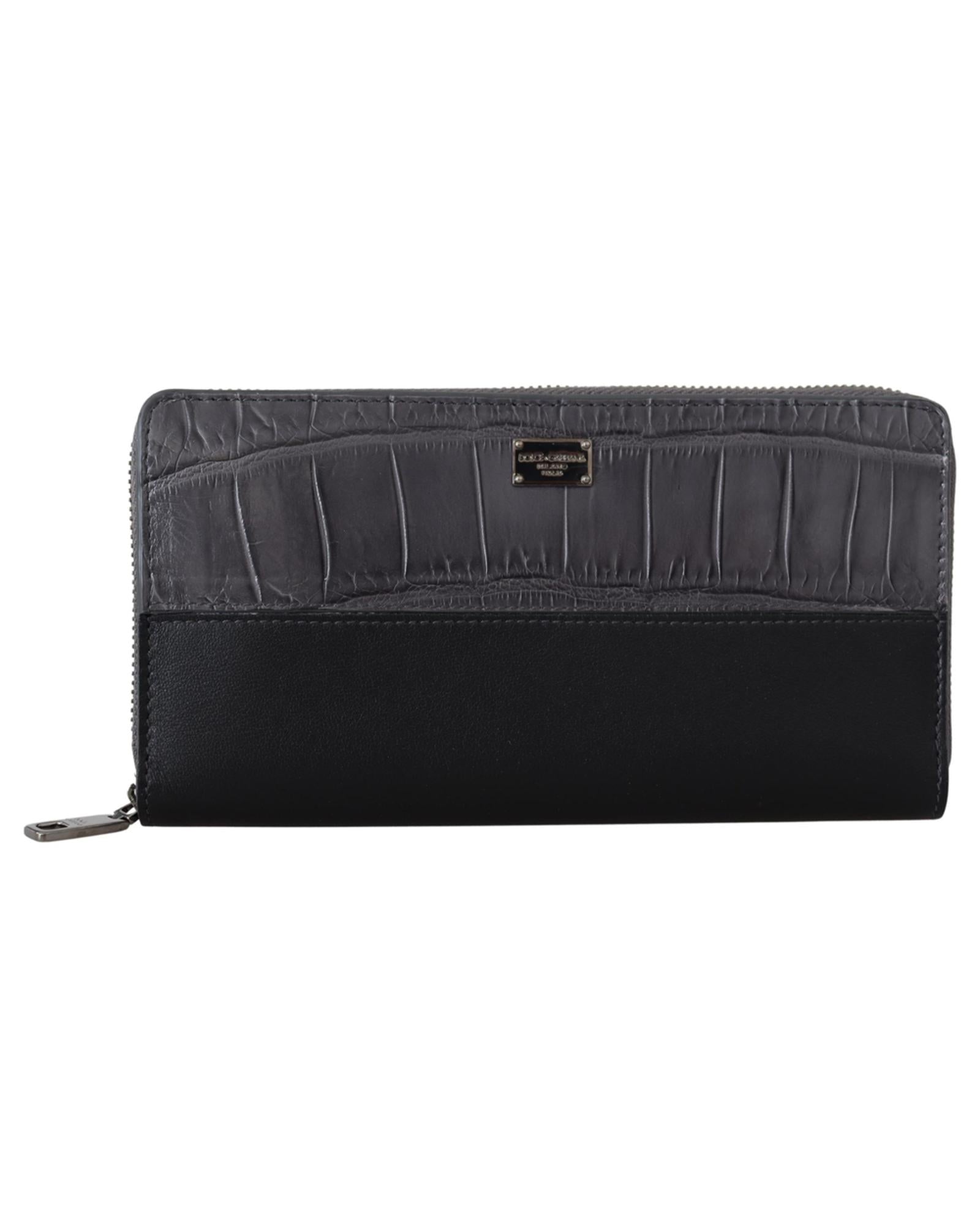 Dolce & Gabbana Zip Around Continental Clutch Leather Wallet