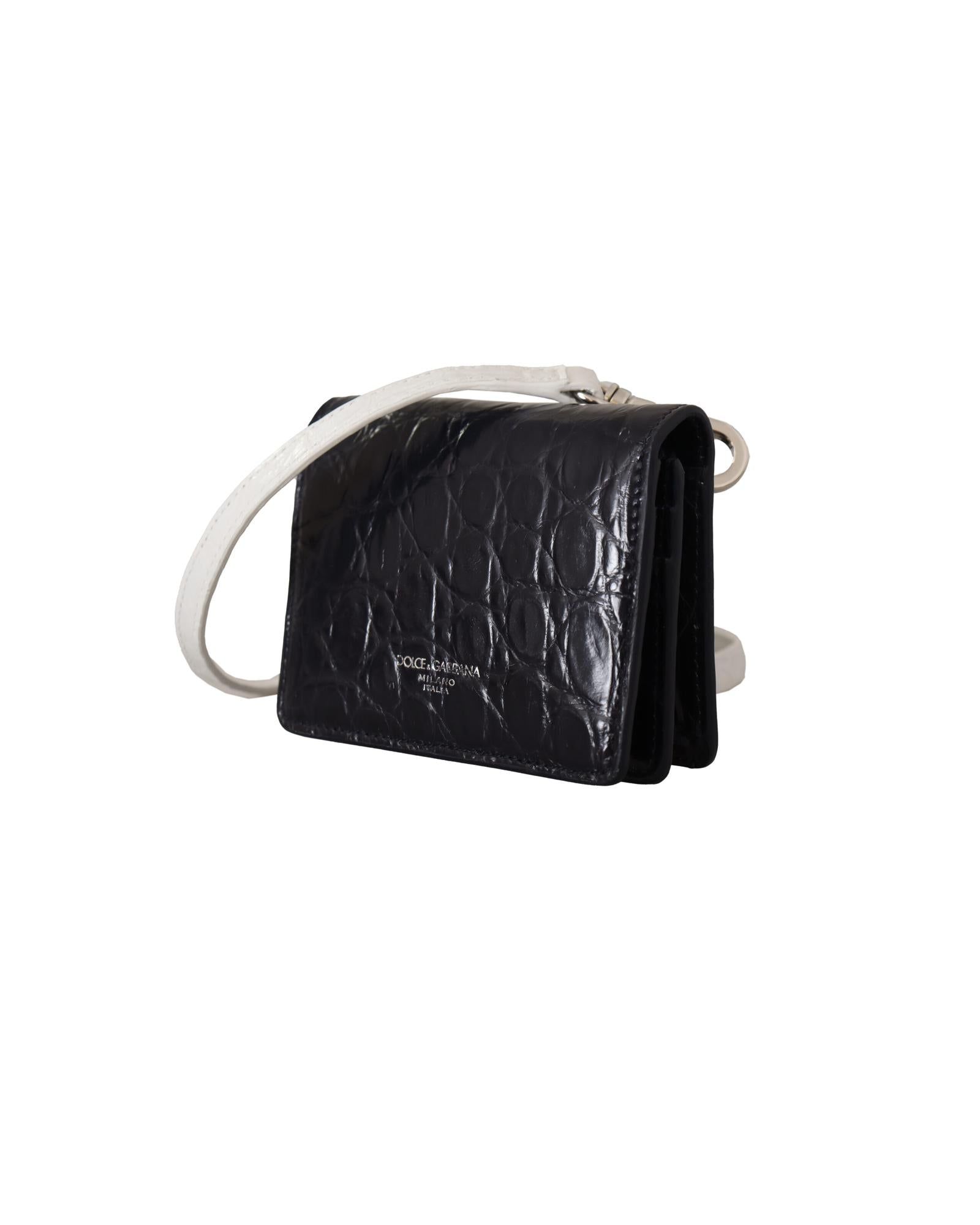 Dolce & Gabbana Stunning  Caiman Leather Card Holder Wallet