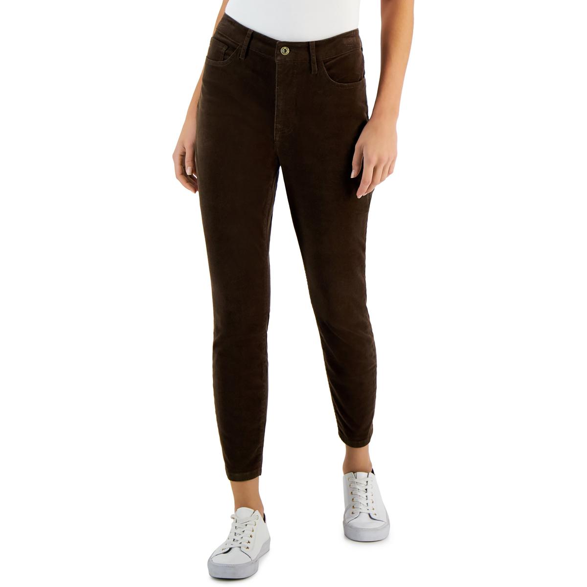 Tribeca Womens Corduroy Cropped Skinny Pants