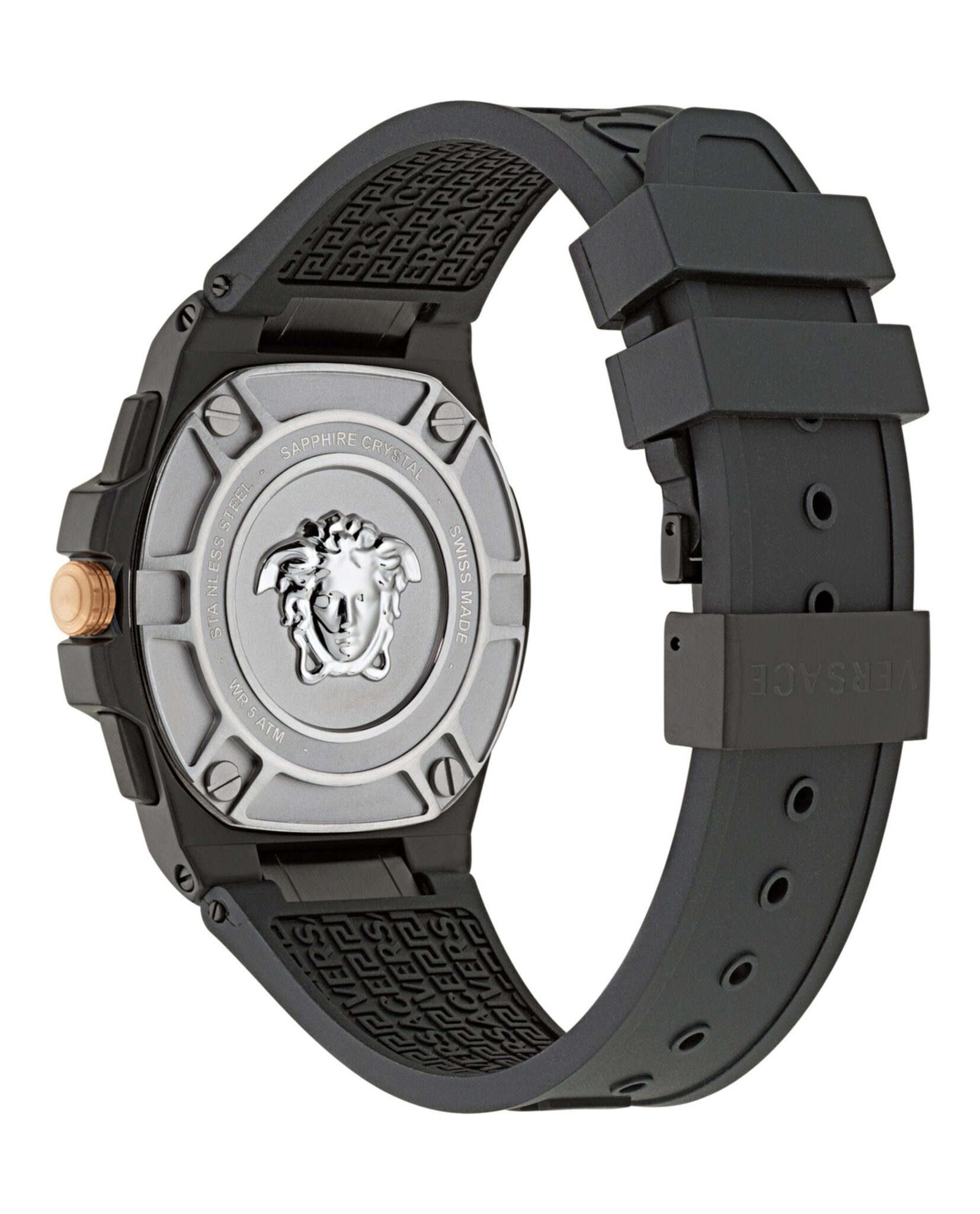 Versace Mens Greca Extreme Chrono Black 45mm Strap Fashion Watch