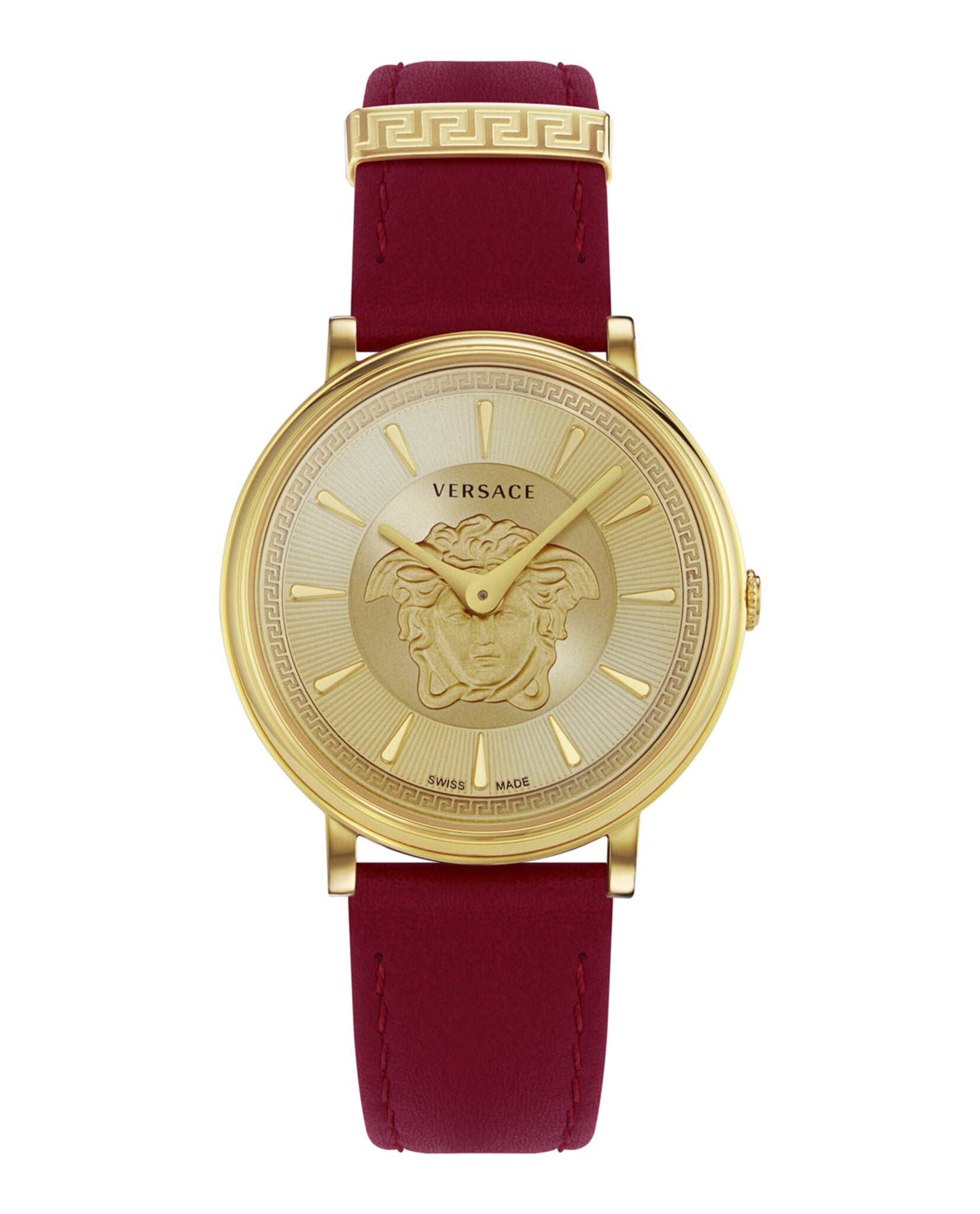 Versace Womens V-Circle Gold 38mm Strap Fashion Watch