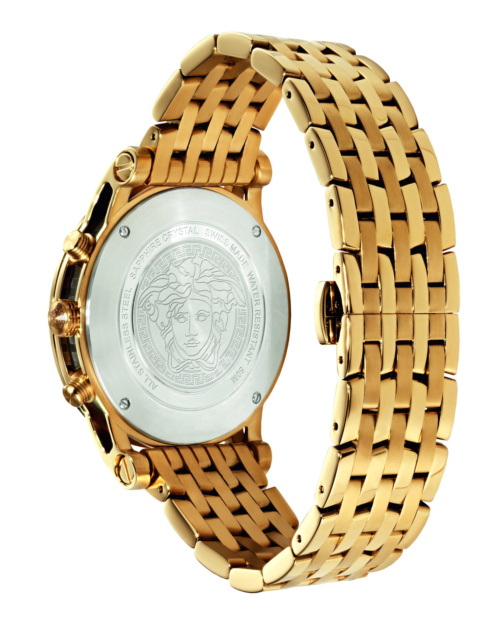 Versace Womens Sport Tech Ion Plated  Yellow Gold 40mm Bracelet Fashion Watch