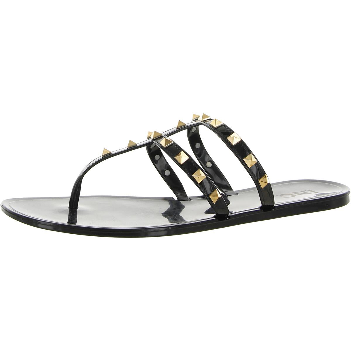 Ellie Womens Patent Flip-Flop Thong Sandals