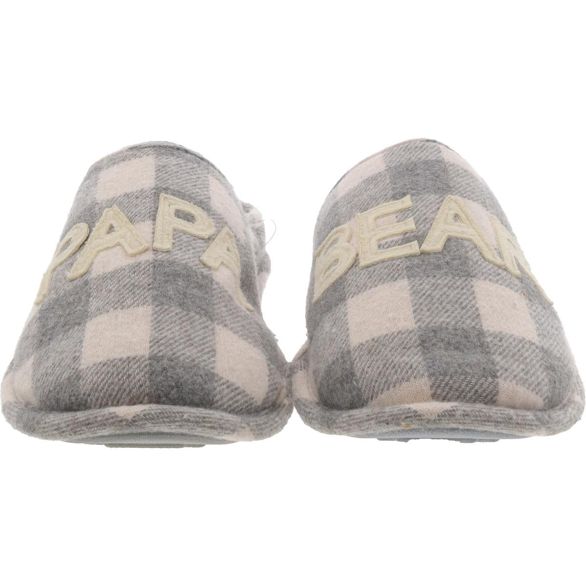 Mens Plaid Faux Fur Lined Slide Slippers