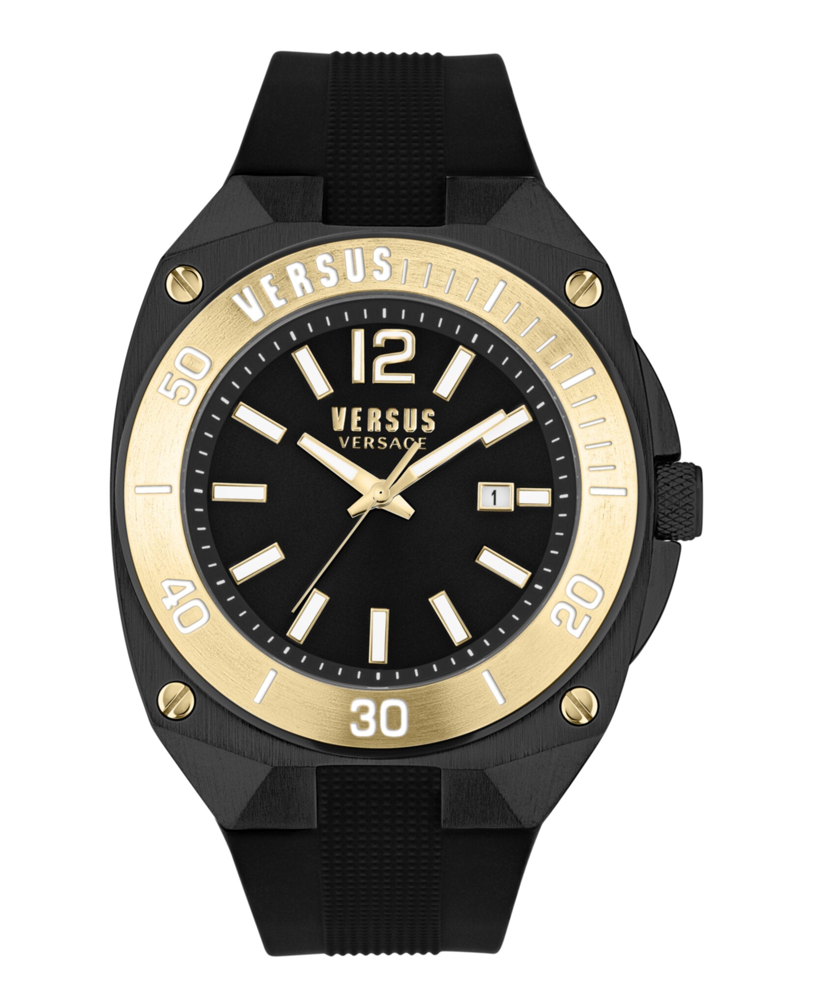 Versus Versace Mens Versus Reaction Black 48mm Strap Fashion Watch