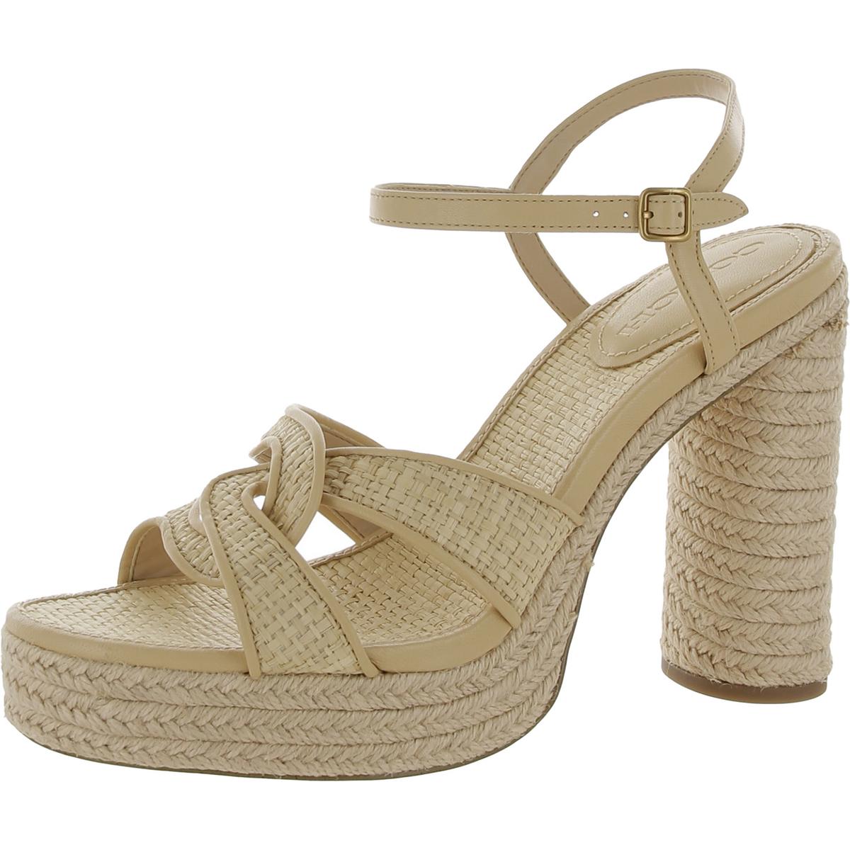 Talina Womens Raffia Block Heel Espadrille Heels