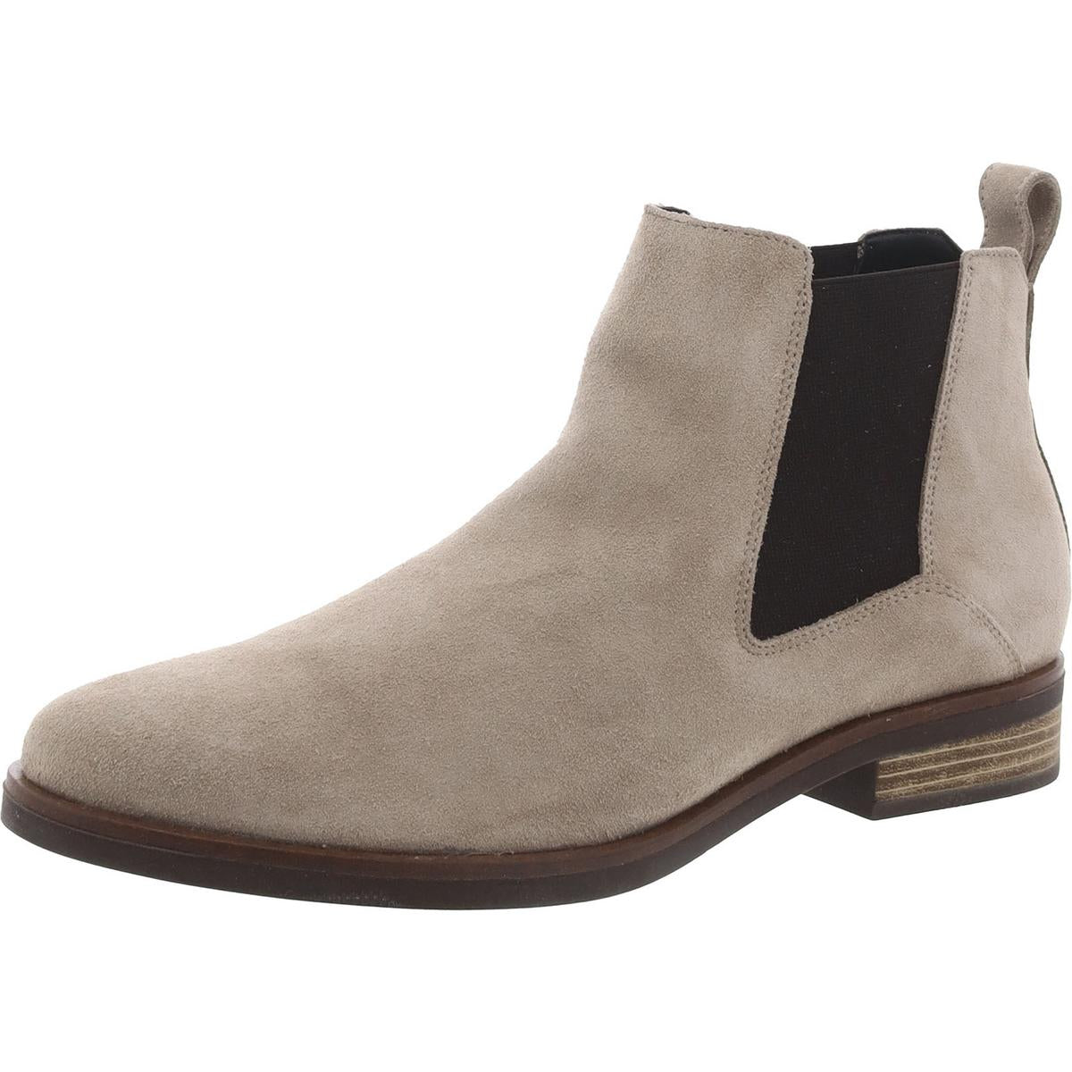 Memi Top Womens Suede Slip On Ankle Boots