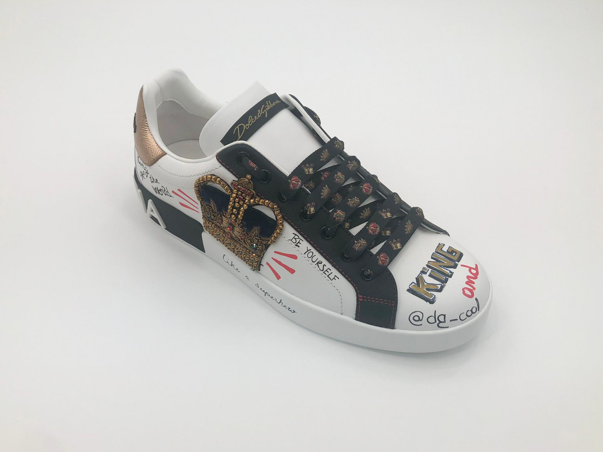 Dolce & Gabbana Portofino Printed Crown Sneakers3