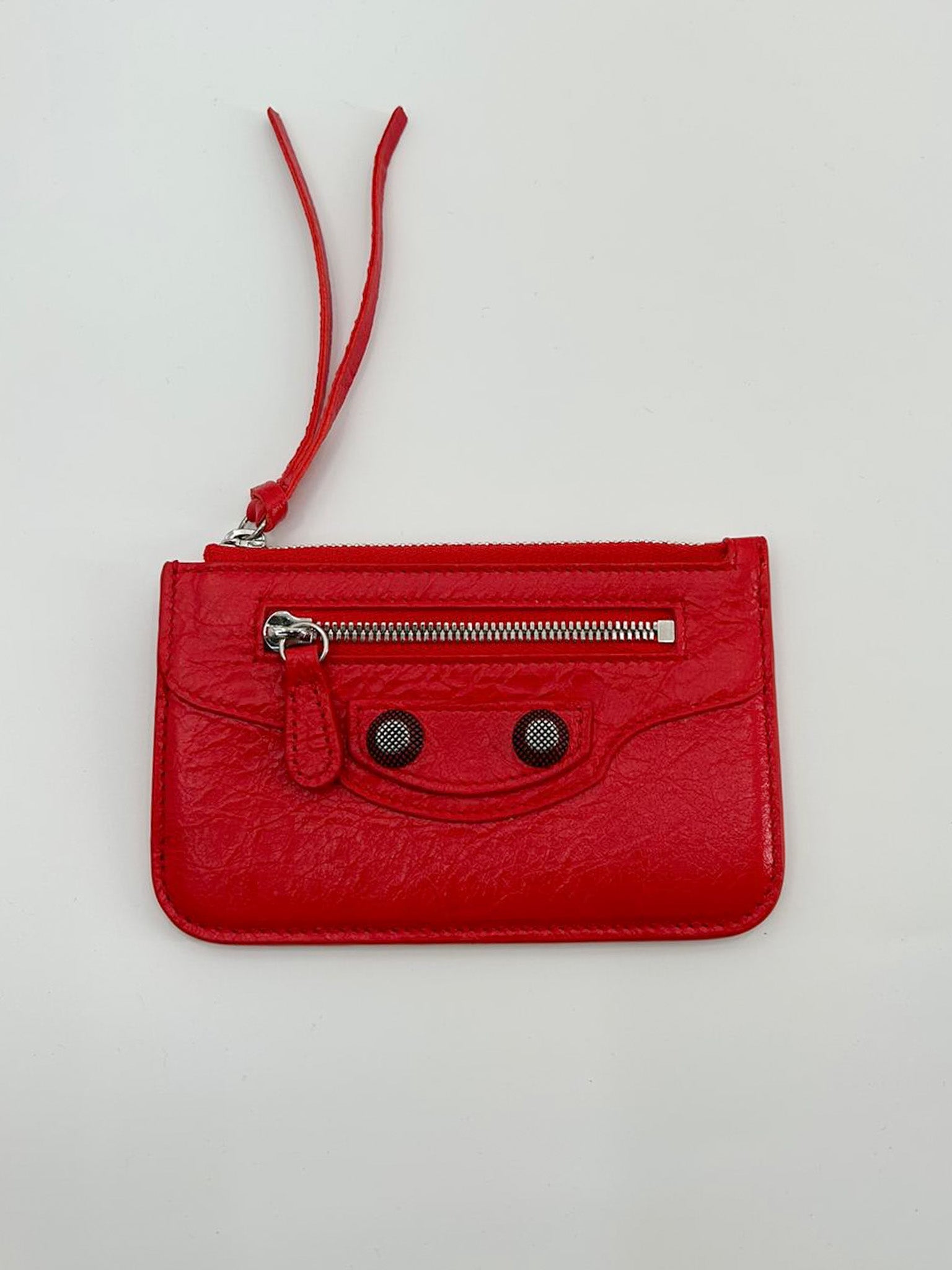 Balenciaga Le Cagole Leather Long Coin Card Holder - Red1