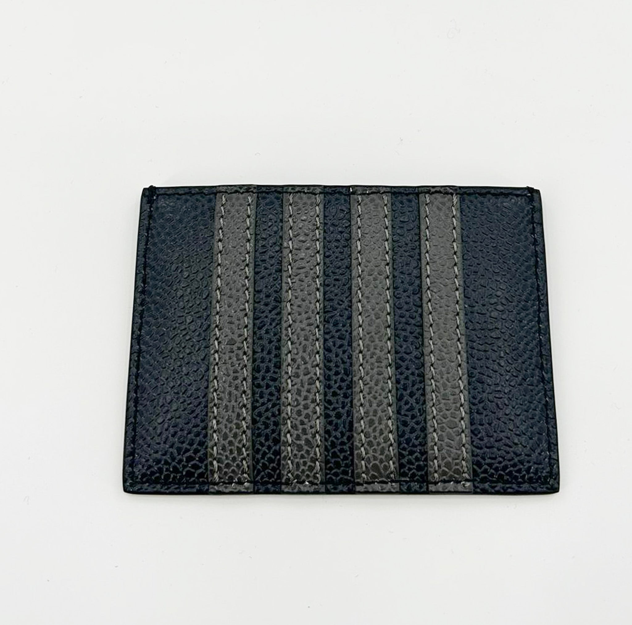 Thom Browne Pebbled Leather Card Holder - Navy2