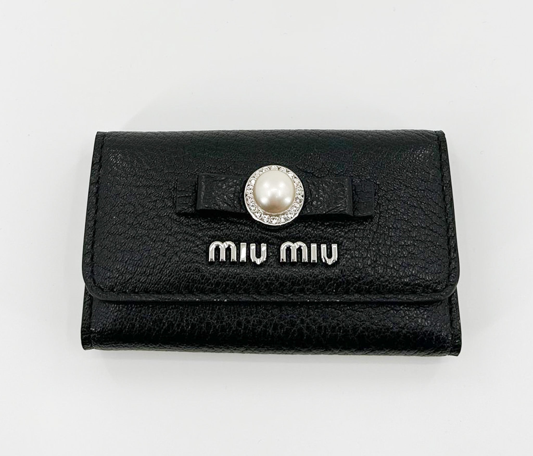 Miu Miu Leather Key Chain Holder  - Black1