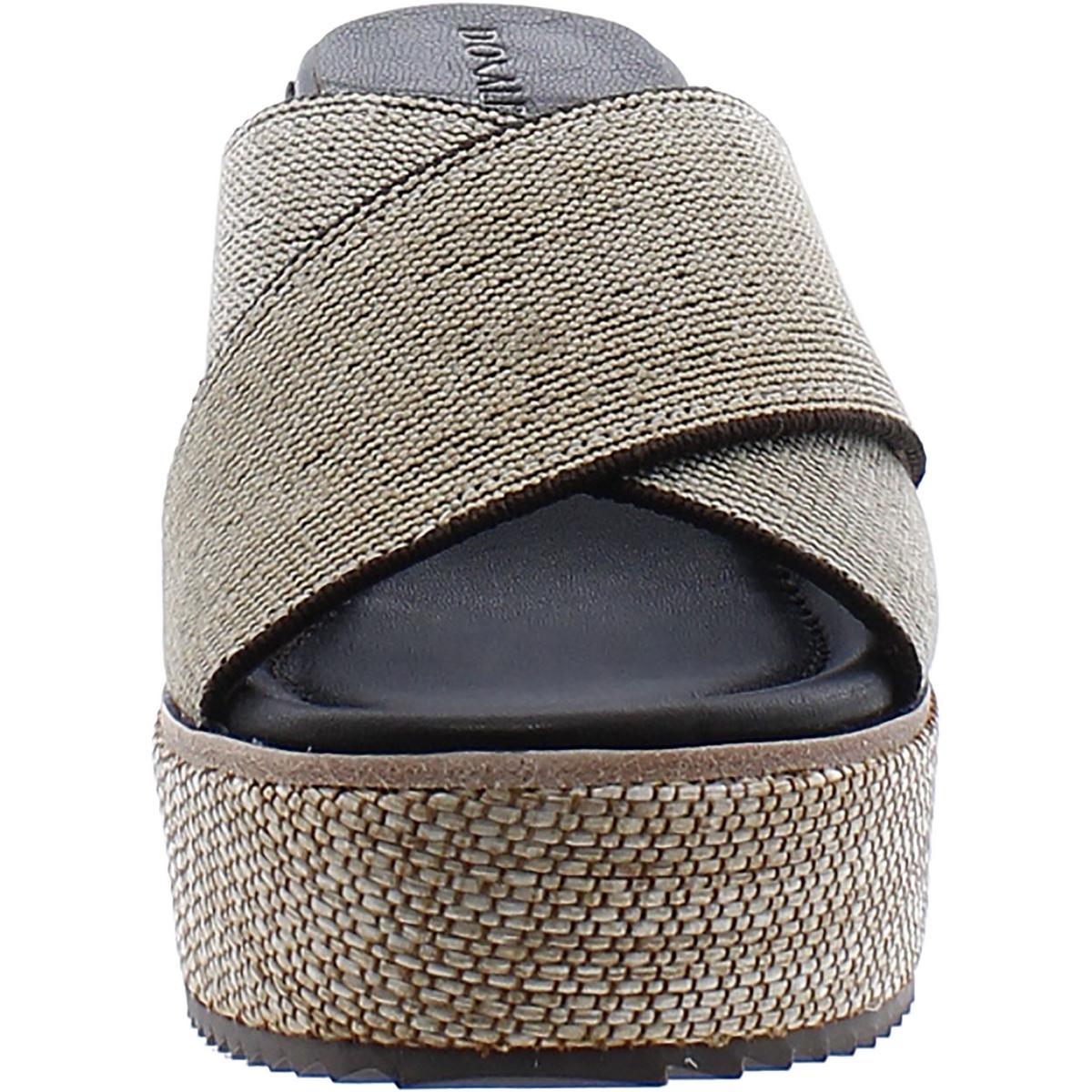 IDEAL Womens Slip On Open Toe Wedge Sandals