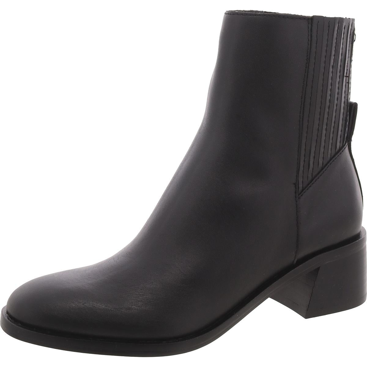 Linny Womens Ribbed Block Heel Ankle Boots