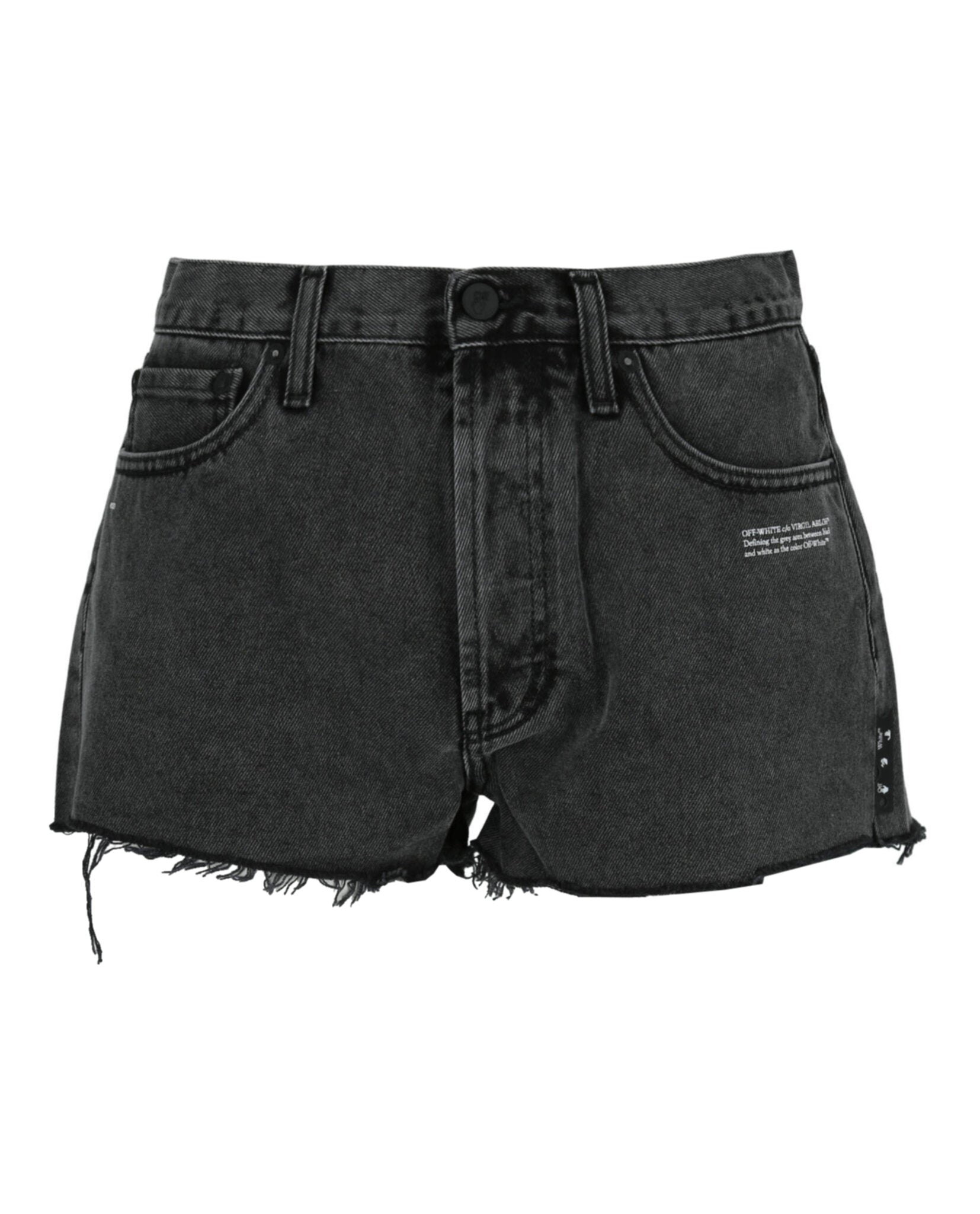 Off-White Womens Frayed Denim Shorts