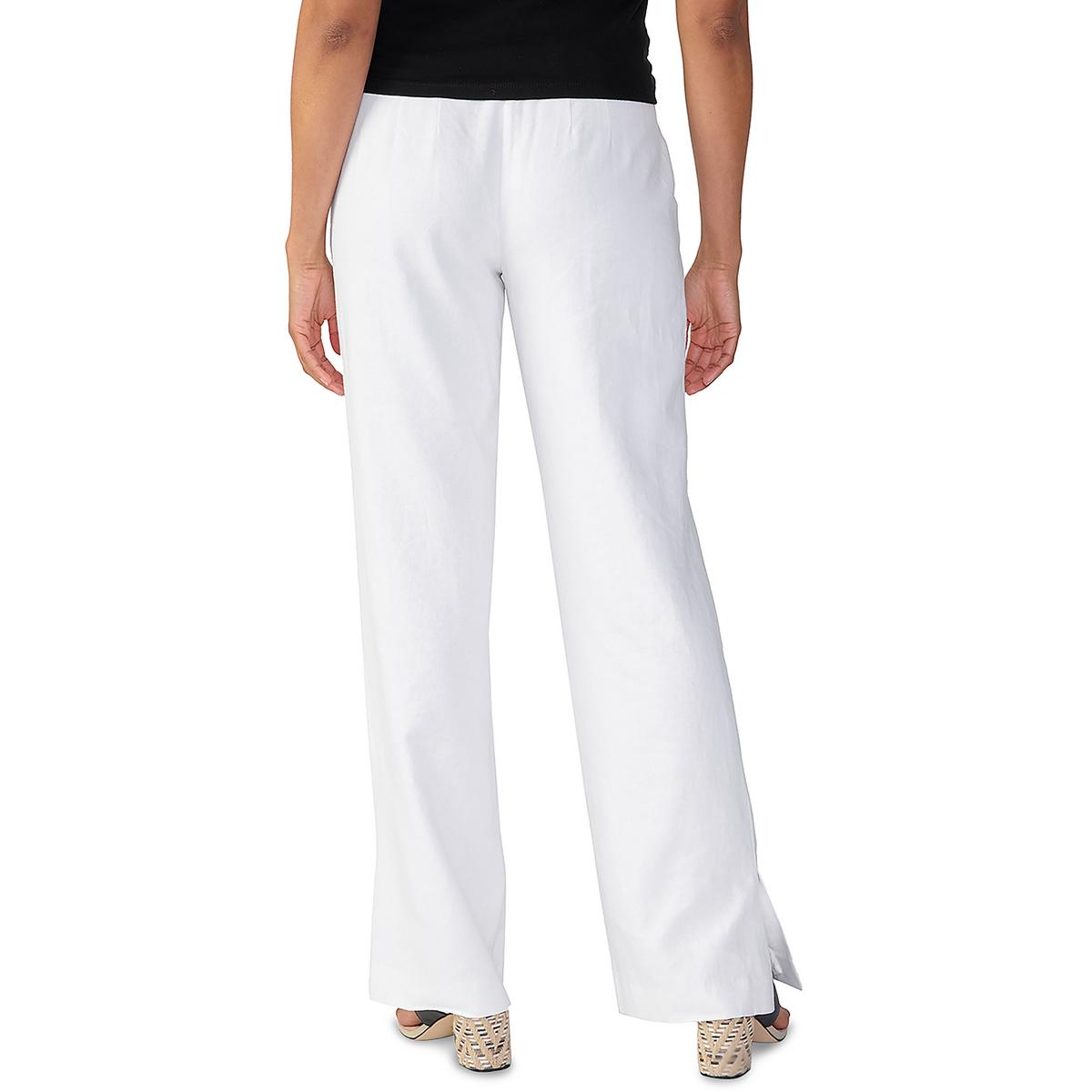 Noho Womens Linen High Rise Trouser Pants