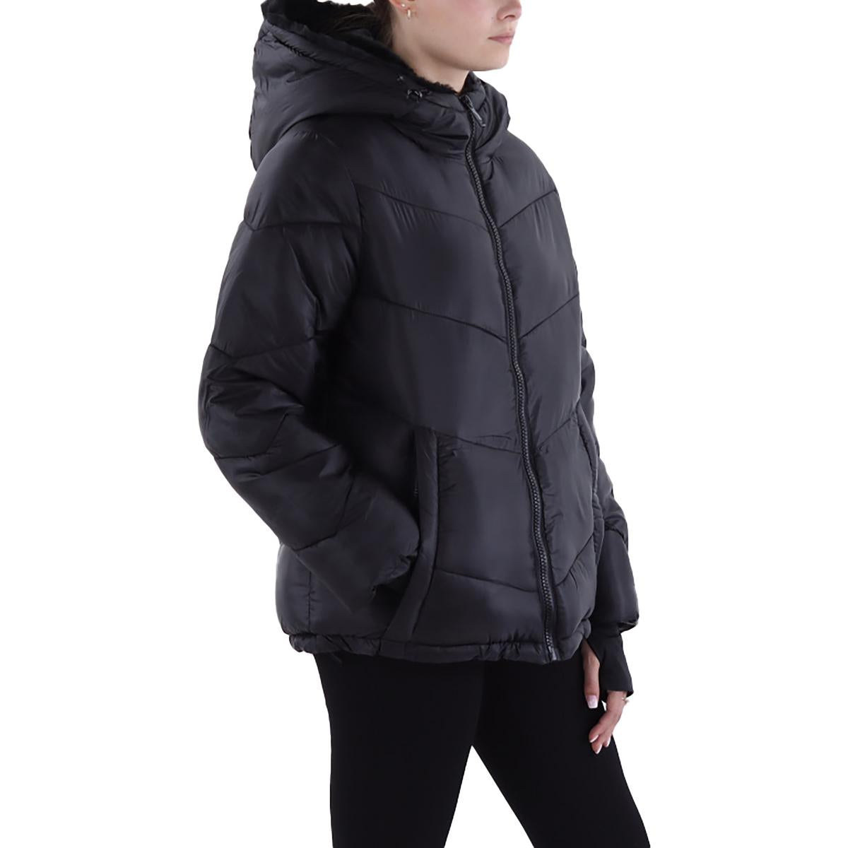 Womens Faux Fur Lined Cold Weather Puffer Jacket