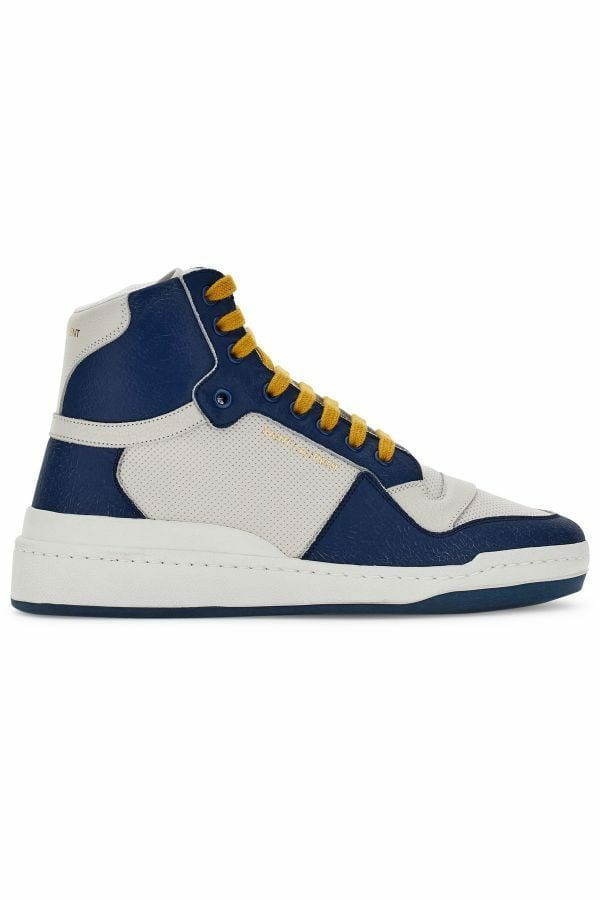 Saint Laurent Elevate Your Style with Mid-Top Blue Luxury Men's Sneakers3