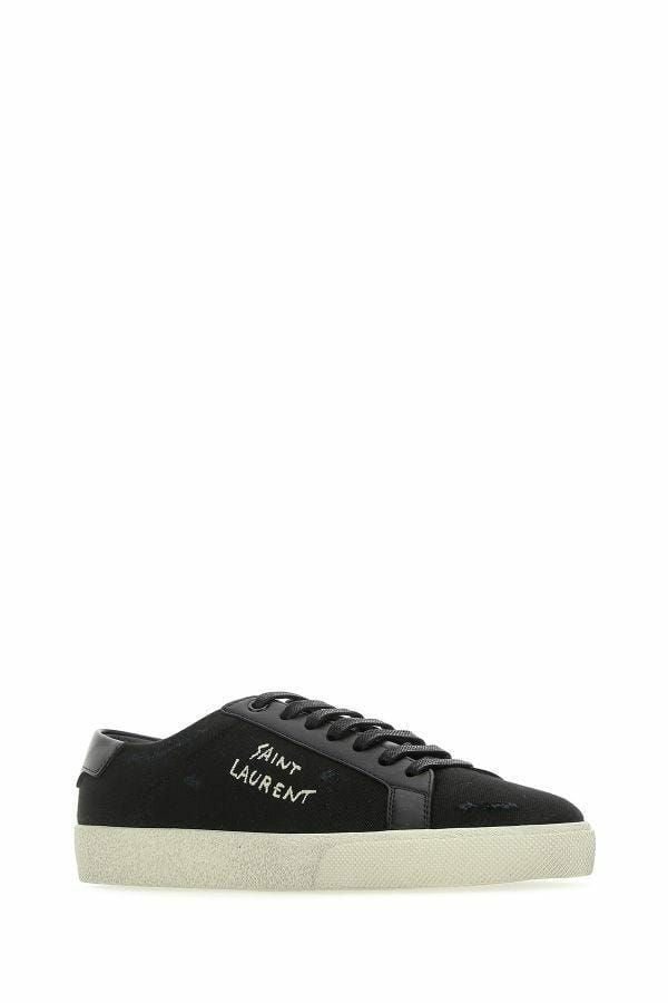 Saint Laurent Sleek Black Canvas & Leather Low-Top Men's Sneakers5