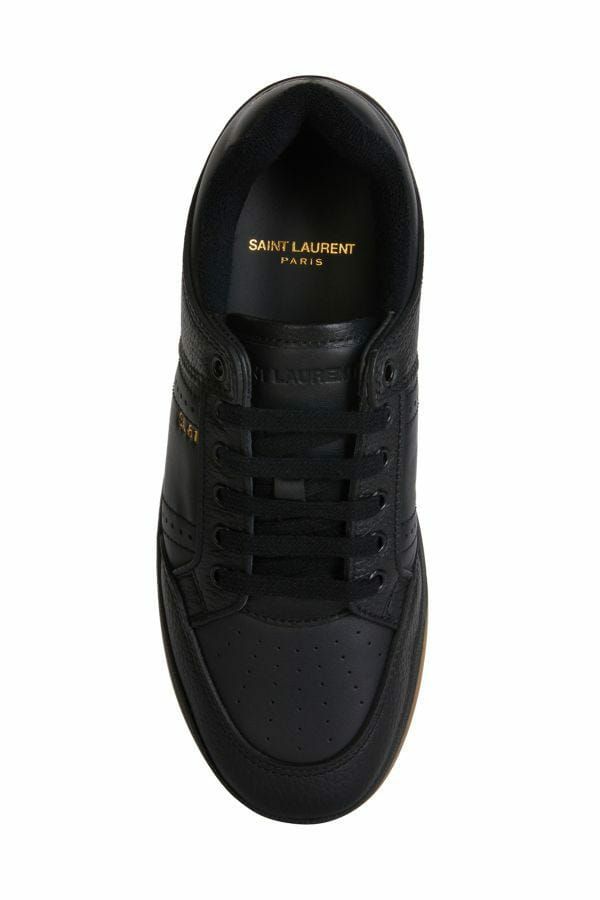 Saint Laurent Elegant Black Low-Top Leather Men's Sneakers14