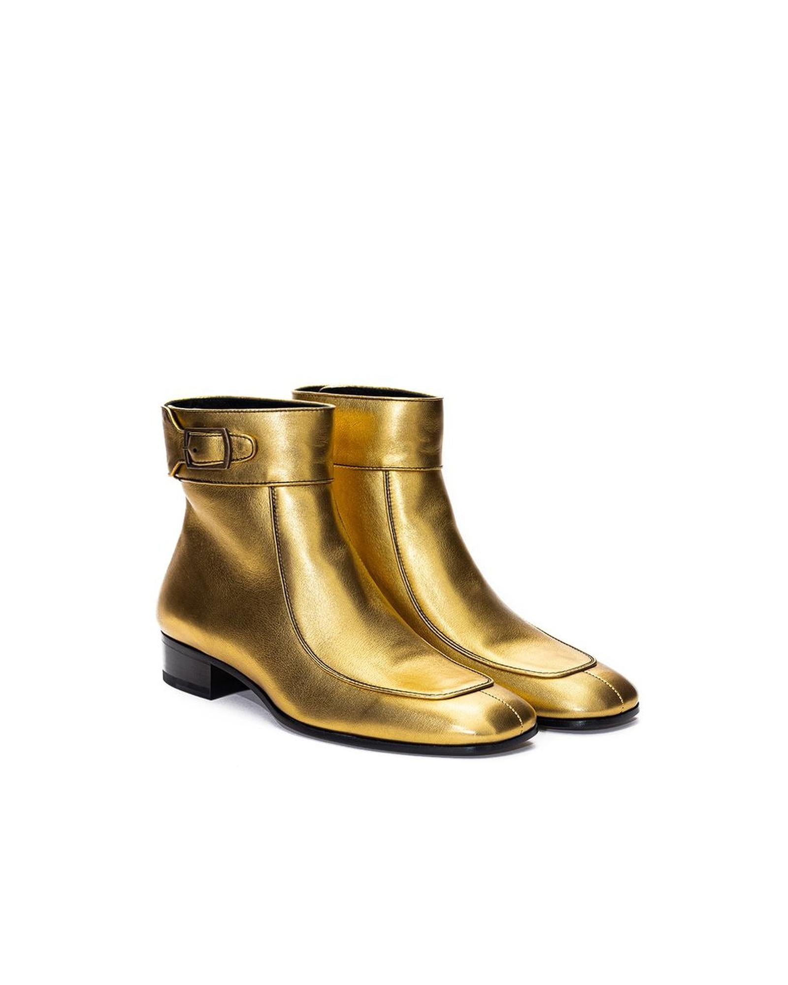 Saint Laurent  Andy Ankle Boots in Gold